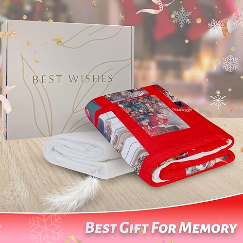 Miniatura 6 de Manta de Navidad personalizada con imagenfoto  Manta personalizada de franela de árbol de Navidad  Manta de Navidad personalizada para regalos 2023