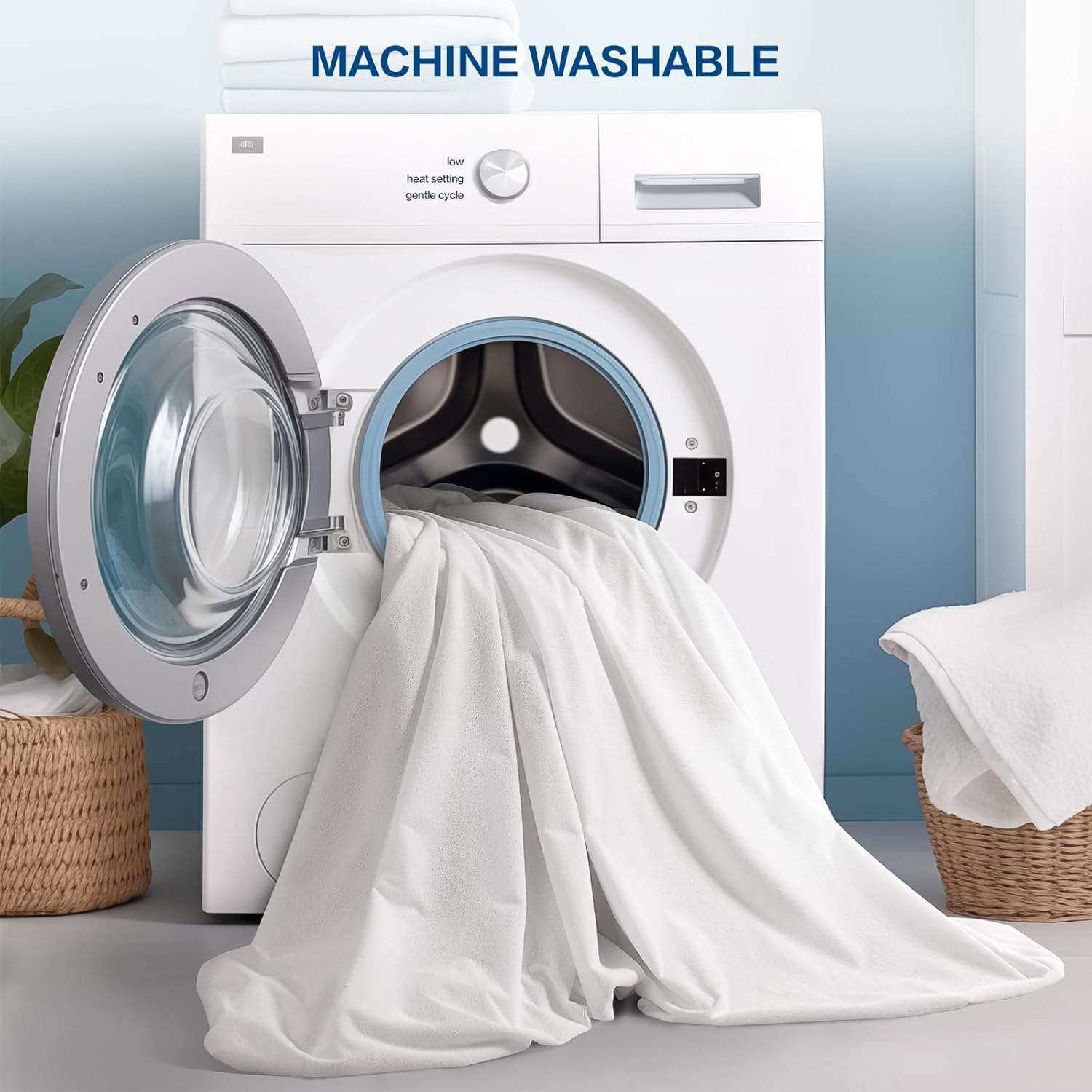 TASTELIFE King Size Waterproof Mattress Protector - 100% Fitted With Deep Pocket - Breathable Noiseless Bed Cover - Washable, Vinyl Free (White)