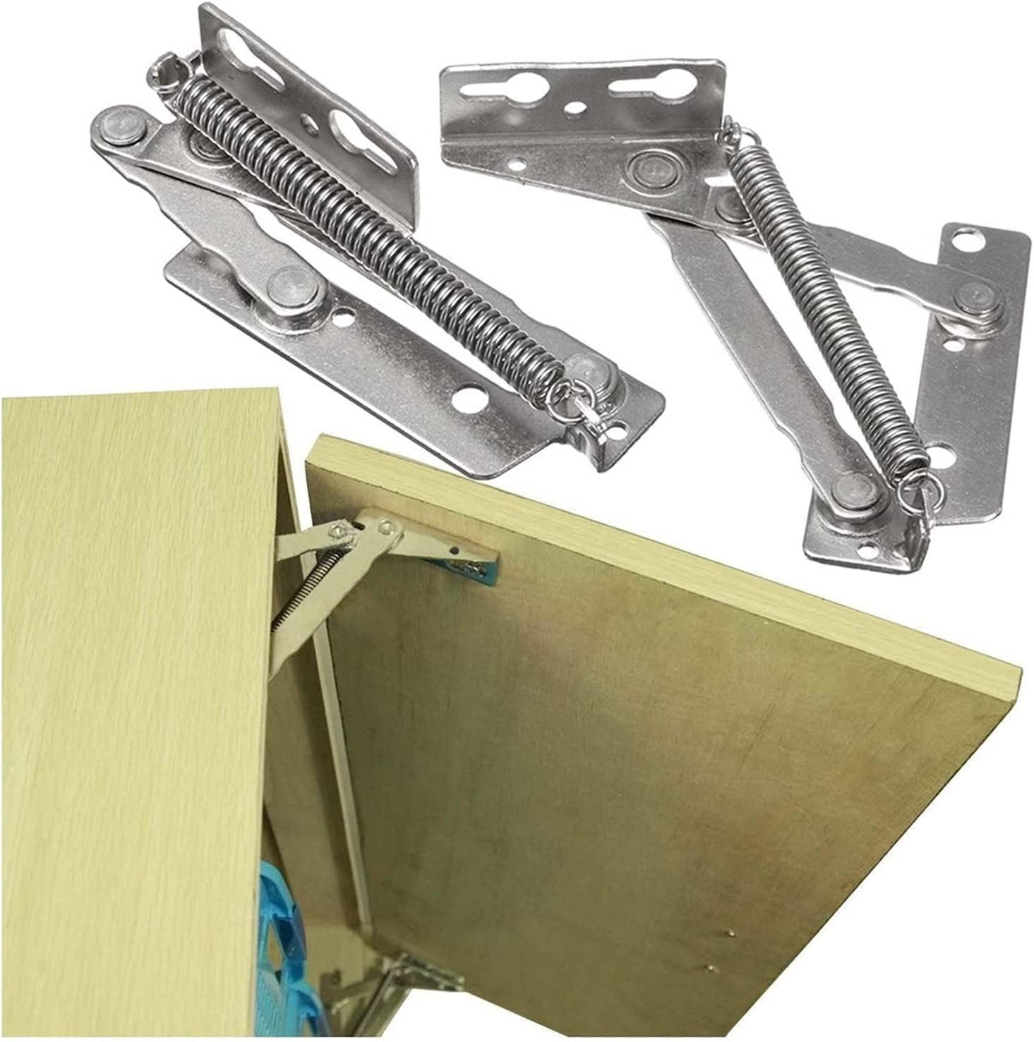 Bisagras Decorativas, bisagra de Rebote, bisagra de Puerta de Madera, 2 bisagras con Resorte de 80 Grados, Puerta de gabinete, elevación, Solapa, Soporte Superior, Armario, Cocina