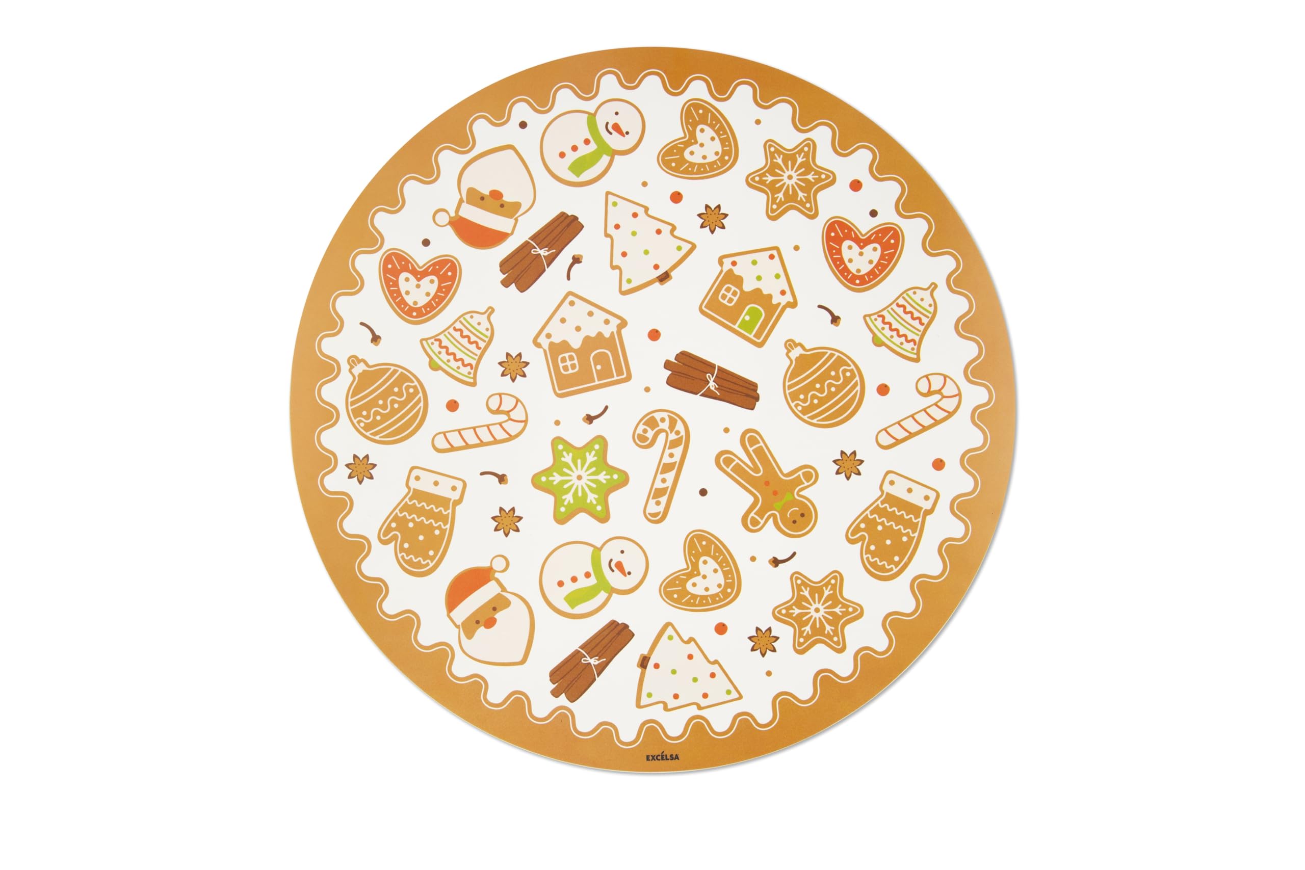 Excelsa Wonderful Ginger Round Placemats - Set of 2 - Diameter 38cm