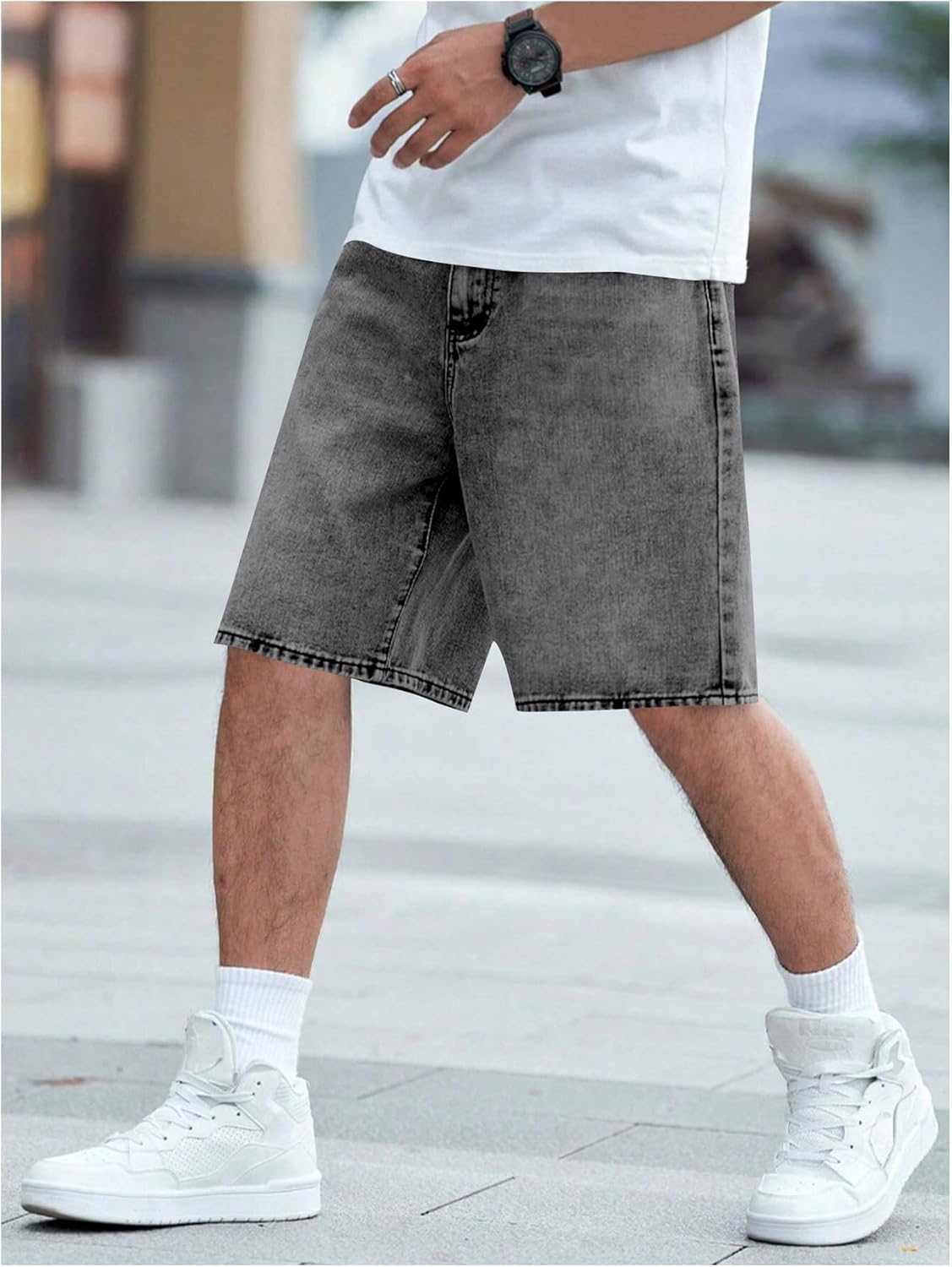 GORGLITTER Boy's Jorts Baggy Jeans Shorts Straight Leg Casual Denim Shorts with Pockets - Image 3