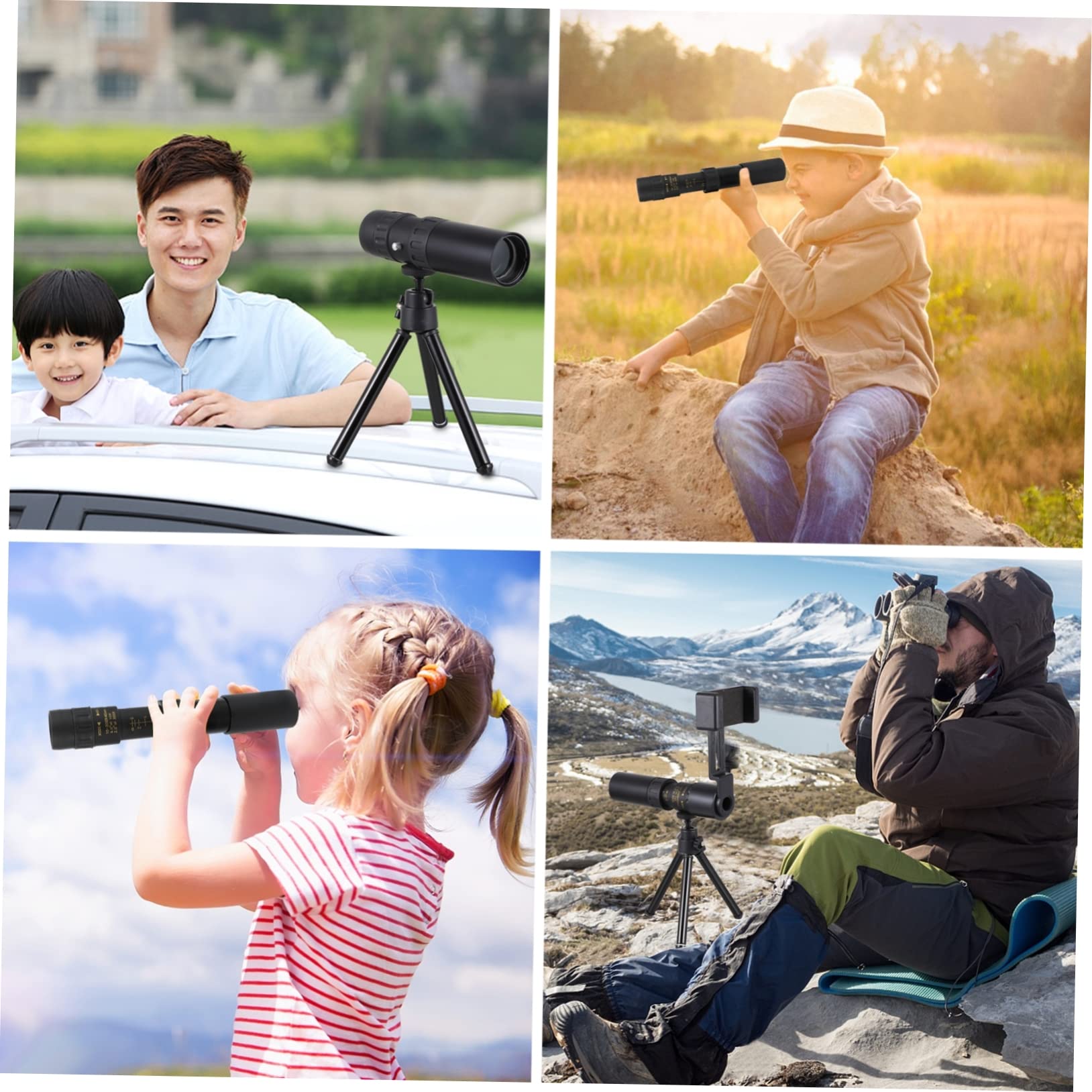 Homoyoyo Telescopio Monocolo Portatile 10-300x40 in Metallo, Oculare Grande, Clip e Treppiede per Viaggio e Fotografia