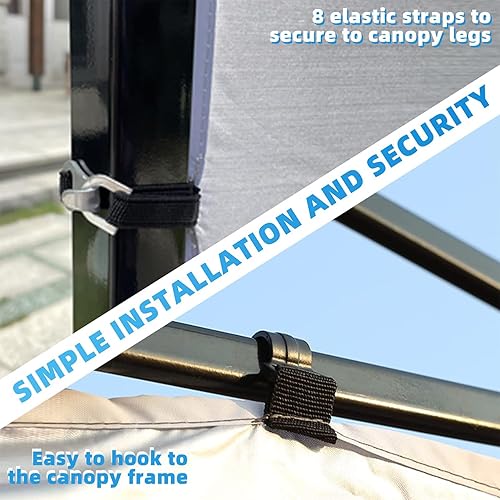 Vista 27 de Joramoy Paredes laterales de tienda de campaña para toldo desplegable de 10 x 10, paquete de 3 paneles solares instantáneos, impermeable y Blanco