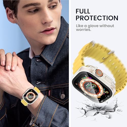 Vista 71 de Tensea - Funda protectora de pantalla impermeable para Apple Watch (2 en 1) para Apple Watch Serie SE 7, 5, 4, accesorios de 45 mm, iWatch protector