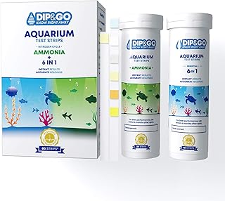 Aquarium Test Strips. Aquarium Water Test Kit and Ammonia Test Kit for Aquarium. Range-Guided and Easy-to-Read, Color Corrected Results. Aquarium Test. (Ammonia & 6-in-1 Combo)
