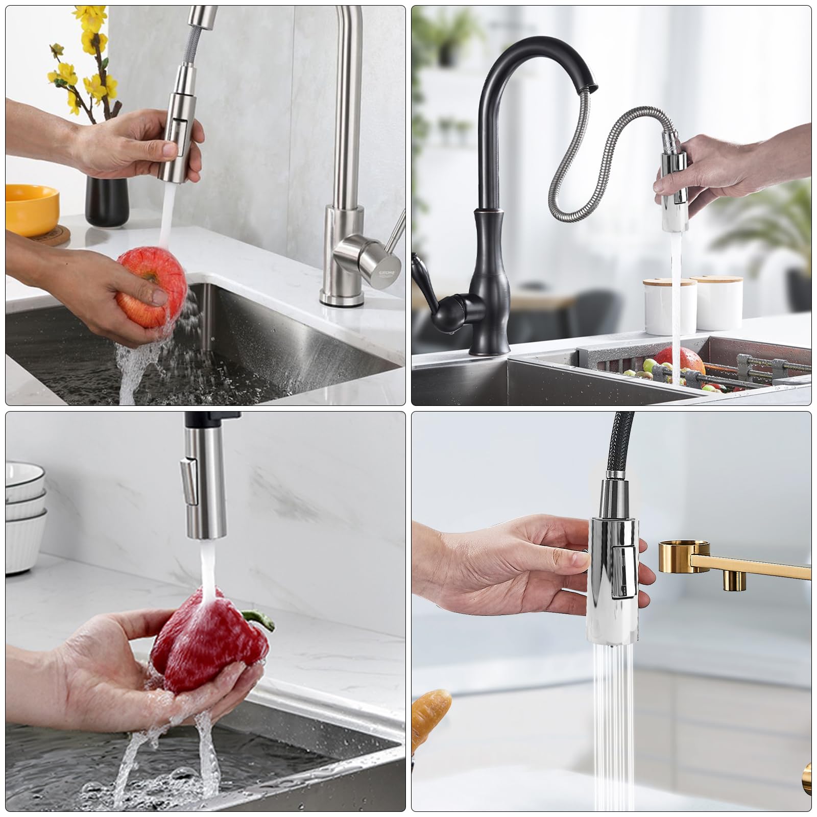 DAWRIS Aireador Grifo Cocina de 360° Giratorio Accesorio para Grifo de Cocina, dDucha de Mano Extraíble, Ahorro de Agua, Accesorio para Baño y Cocina