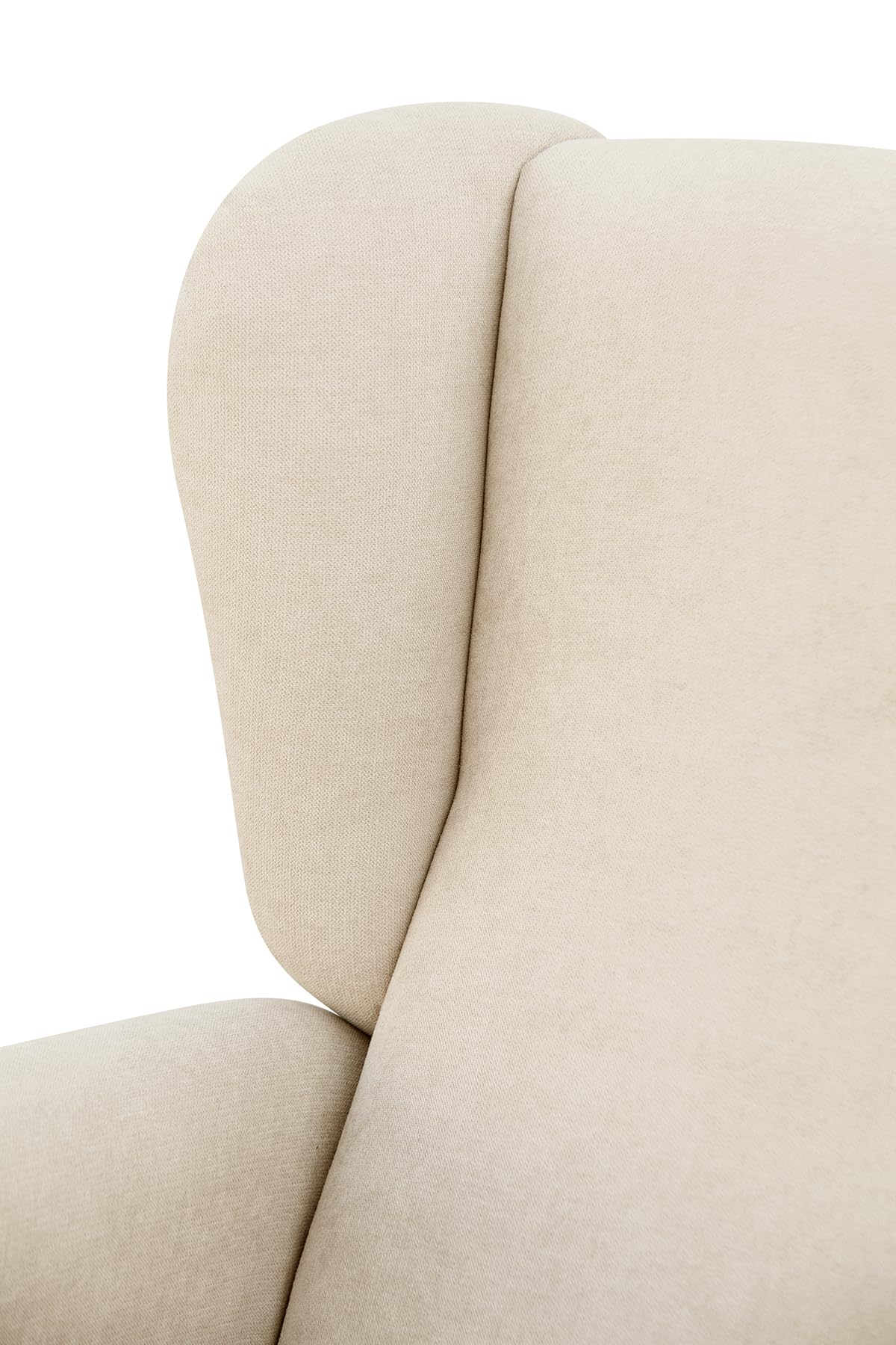 SUENOSZZZ-ESPECIALISTAS DEL DESCANSO Sillón Relax orejero Irene reclinable con Patas de Madera, Relax nórdico tapizado en Tela Antimanchas Beige