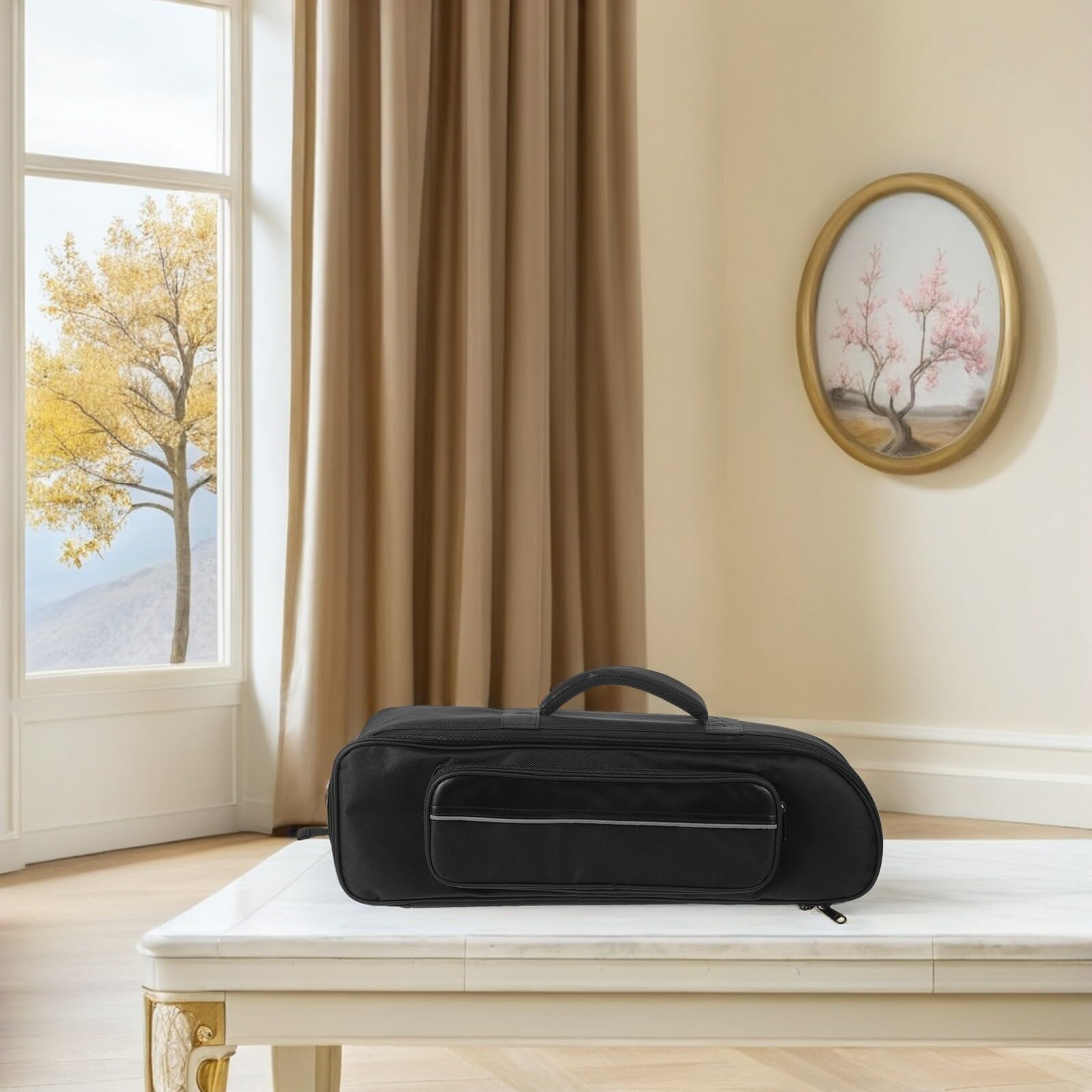 SUPVOX Borsa Tracolla Imbottita per Sassofono Baritono Custodia da Viaggio per Strumenti Musicali Borsa Protettiva per Cornetta con Tasca per Accessori