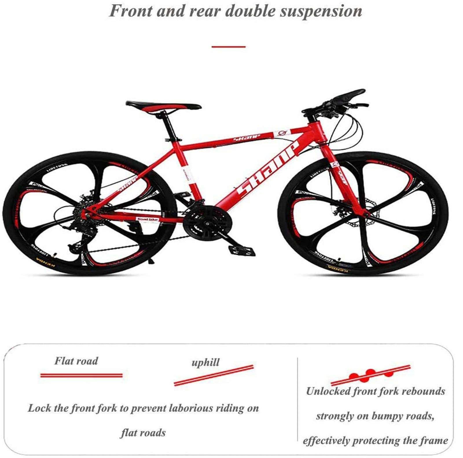 ファットタイヤバイク26インチメンズマウンテンバイクダブルショック