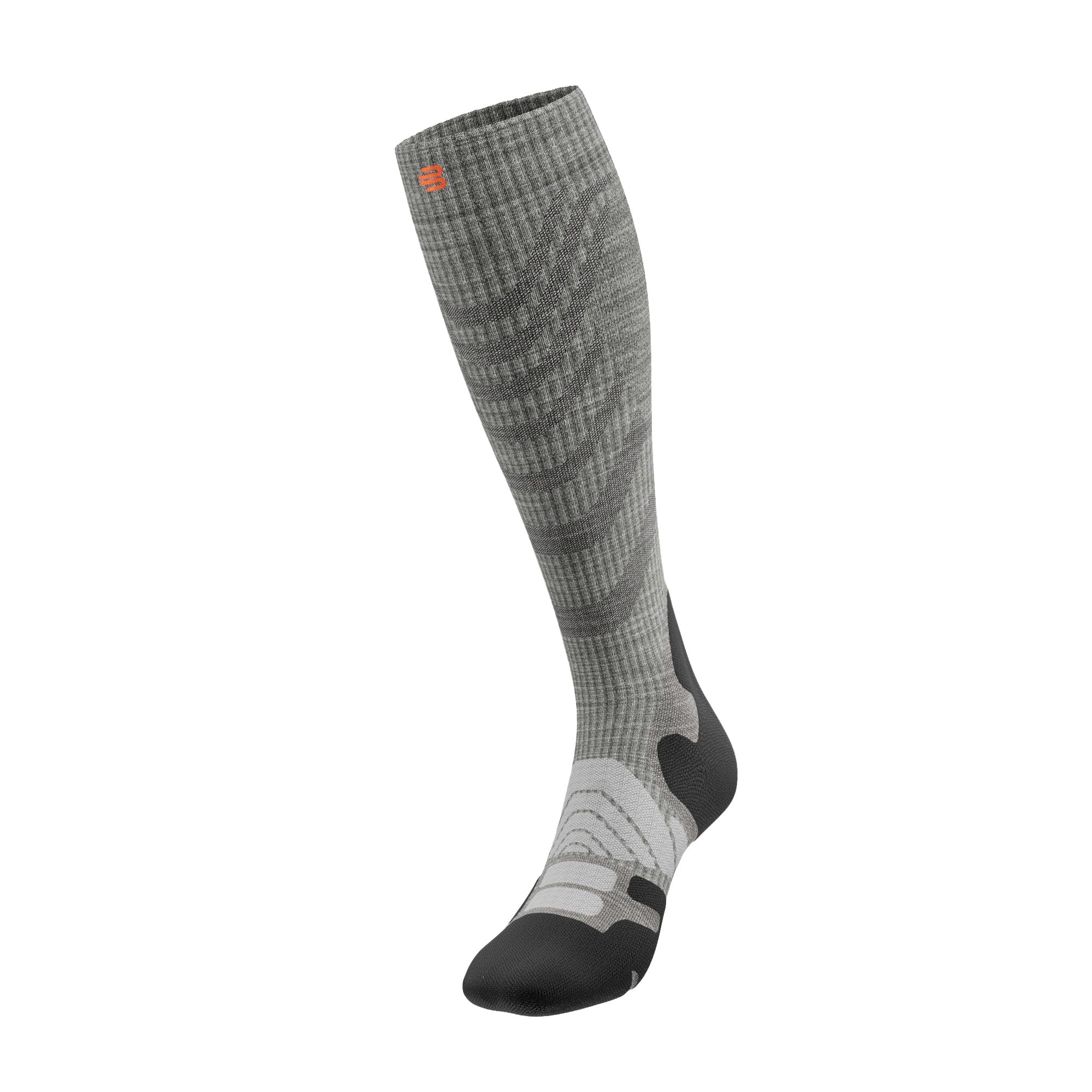 BAUERFEIND Calzini da trekking Outdoor Performance Mid Cut Socks, per attività all'aria aperta, come trekking, hiking, 1 paio di calzini sportivi in lana (merino), grigio pietra, 39-42