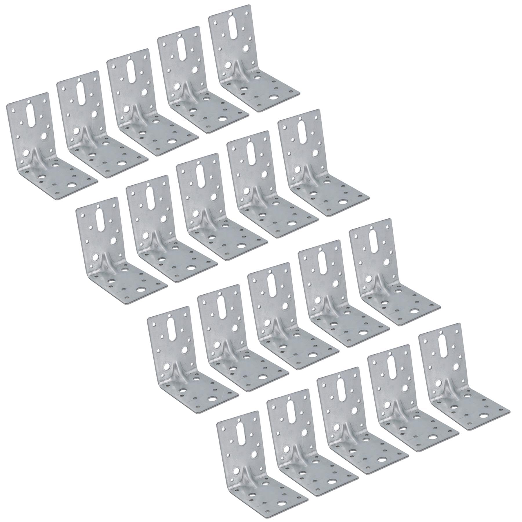 Ab Tools Silver Abl Angle Bracket Corner Fastener Reinforcing Plate 90Mm X 90Mm X 60Mm 20Pc