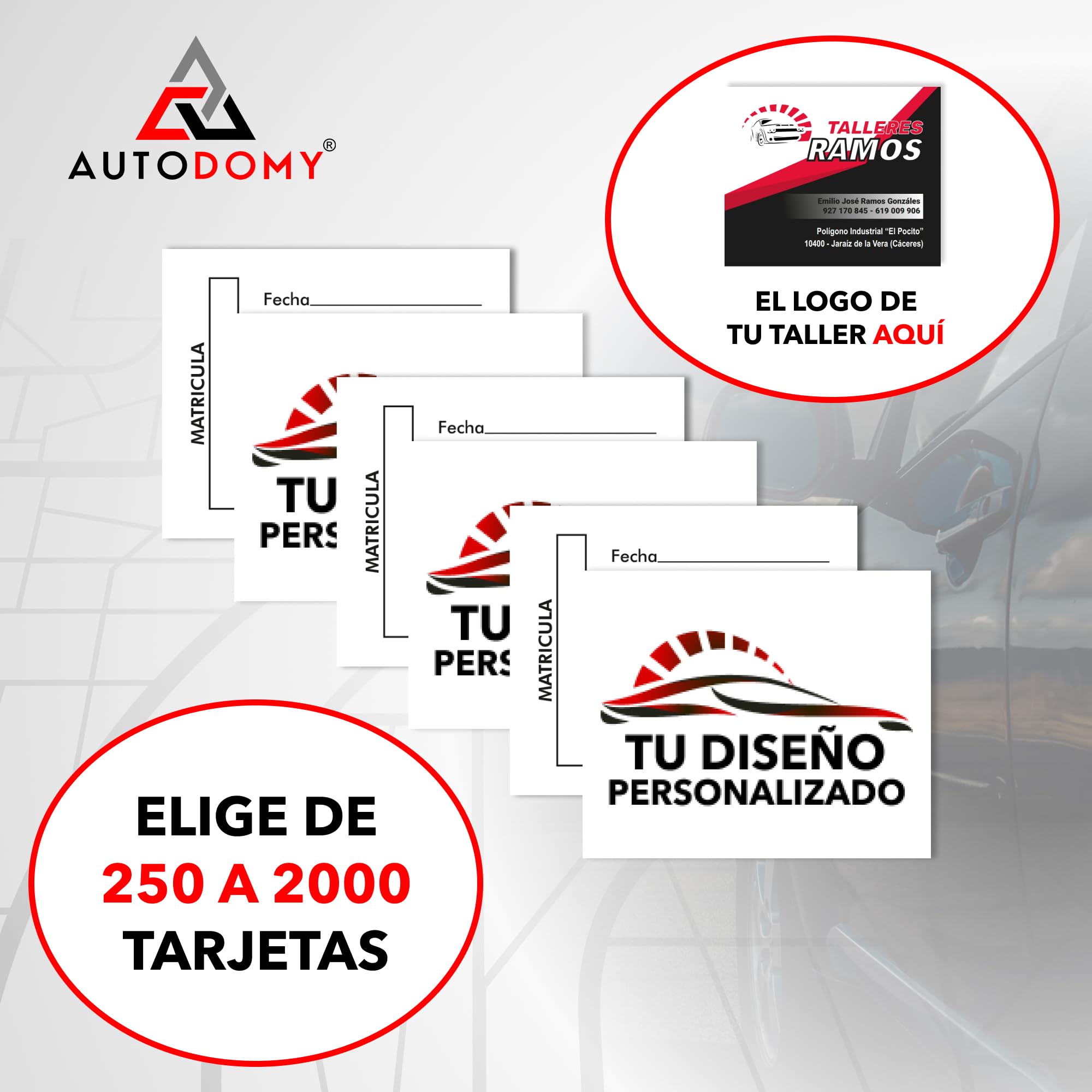Autodomy Tarjetas Cambio Aceite Coche para Cristal Horizontal 6x5cm Personalizables | Set Pegatinas Adhesivas Mantenimiento Coche Impermeables Ideal (Cristal)