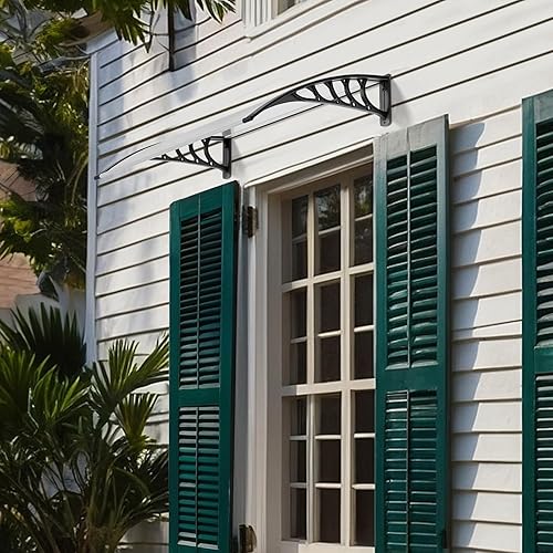 Vista 25 de VINGLI - Toldo para puerta y ventana para exteriores, 30 x 40 pulgadas, cubierta de policarbonato para puerta de patio, para protección del sol