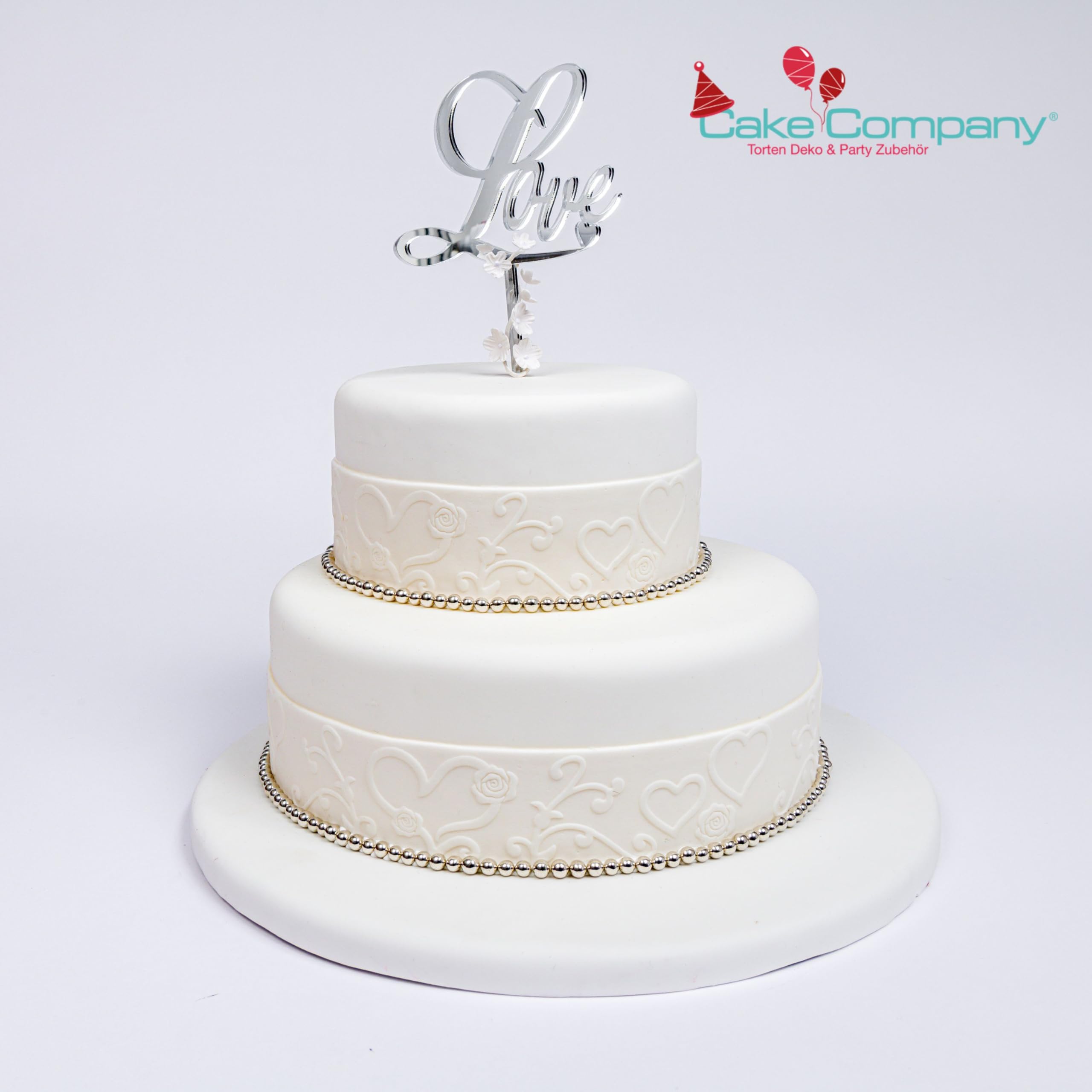 Cake Company Tortenplatte rund 35 cm Ø | 5 Stück, 10mm dick | Cake Board rund | auch für dicke und mehrstöckige Torten | hochwertige silber Alukaschierung