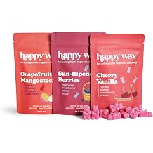 Happy Wax Fruity Favorites Mix Premium Scented Natural, Non Toxic Soy Wax Melts 6 Total Oz. of Scented Wax Melts Includes Cherry Vanilla, Grapefruit Mangosteen and Sun-Ripened Berries