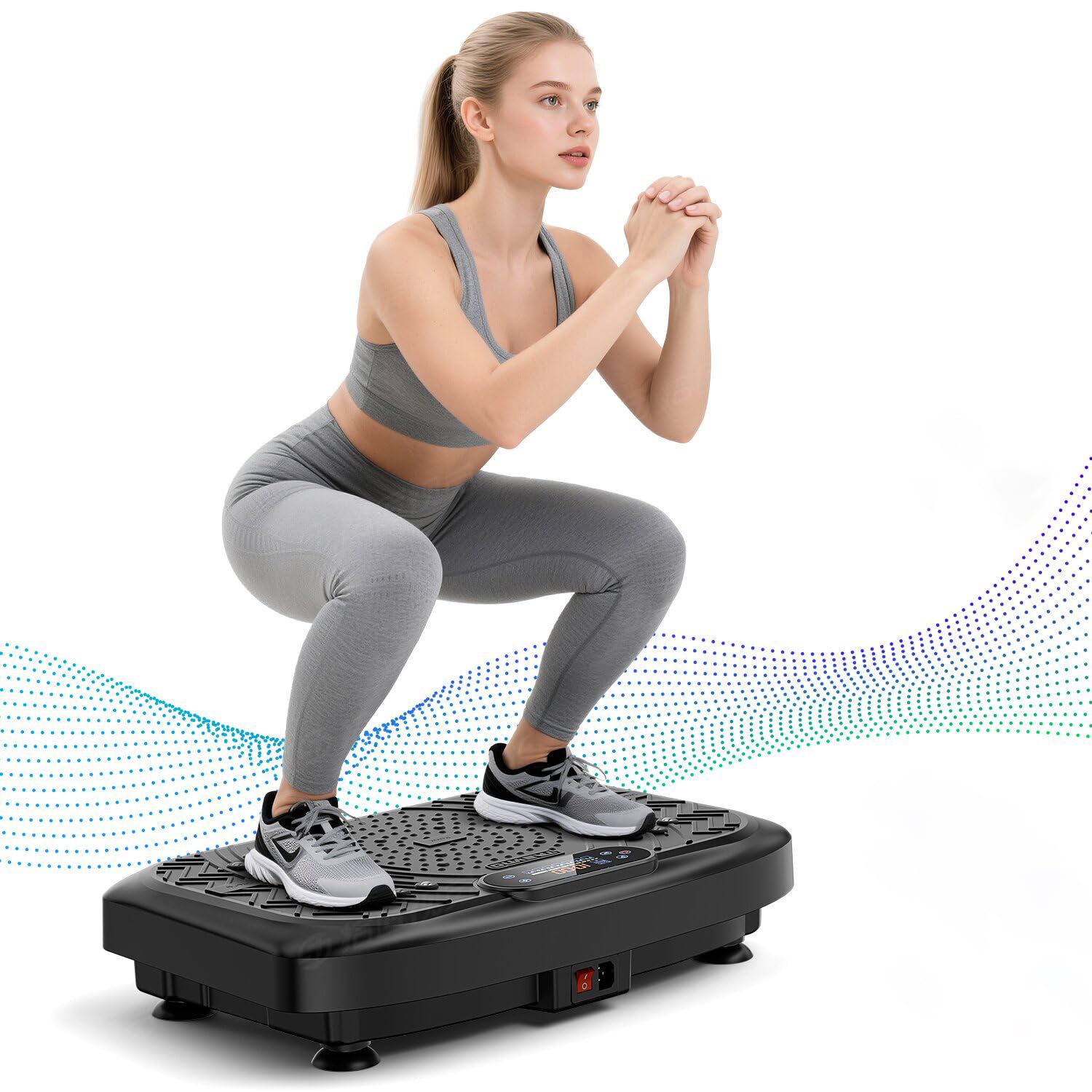 Vibration Plate Exercise Machine for Lymphatic Drainage Vibration Platform 450 Lbs Capacity Brick Orange