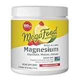 MegaFood Relax + Calm Magnesium Powder - Highly Absorbable Magnesium Glycinate, Magnesium Citrate & Magnesium Malate - Without 9 Food Allergens - Raspberry Lemonade Flavor - 7.05 Oz (50 Servings)