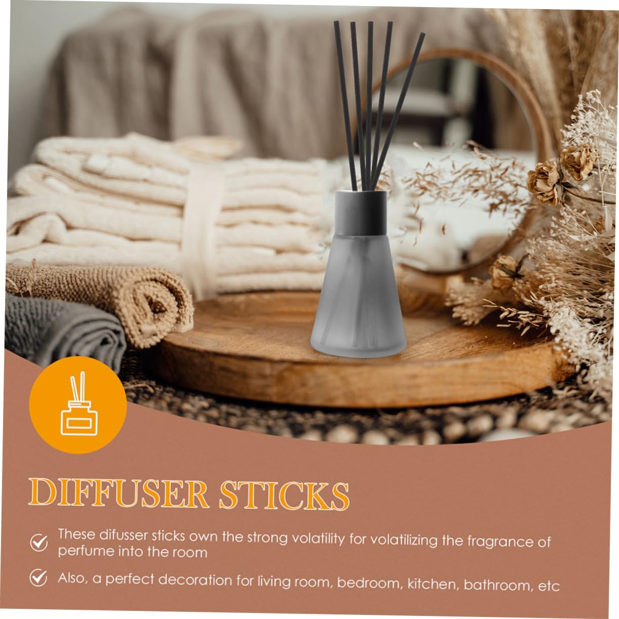 GRIRIW 60Pcs Essential Oil Sticks Diffuser Wands for Aromatherapy Long Aroma Supplies for and Meditation for Fragrance Diffusion