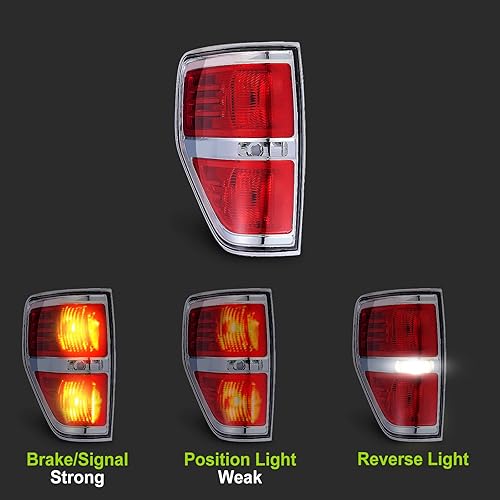 Miniatura 8 de F150 - Luces traseras para camioneta compatibles con Ford F-150 2009 2010 2011 2012 2013 2014 Reemplazo BL3Z13404B carcasa trasera lado del pasajero