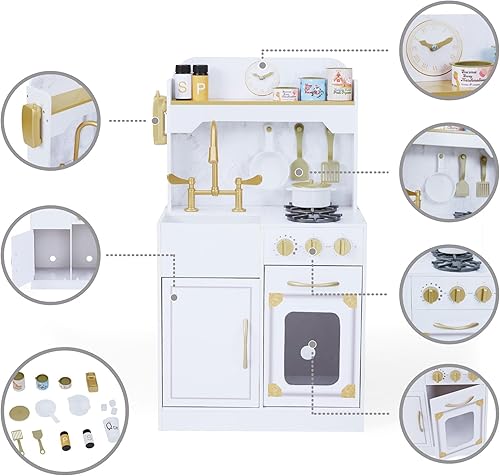 Miniatura 9 de Teamson Kids Little Chef Memphis Play Kitchen, blancodorado