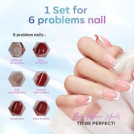 modelones Gel Top Coat, 15 ml 2025 Upgrade Super Shiny Base and Top Coat Set, Soak Off Nail Lamp Acid Free No Wipe Clear Base Top Gel Nail Polish