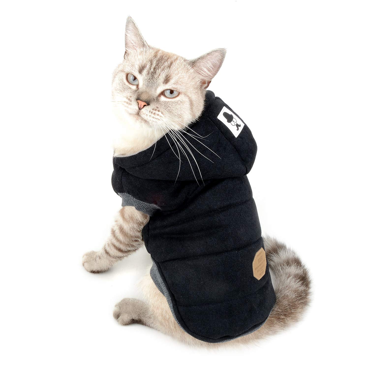XHYRHTS Chaquetas de Lana de algodón para Perros pequeños con Capucha para Clima frío Niña Niño Cachorro Gato Abrigo de Invierno con Capucha Suéter Trajes con Capucha de 2 Patas Chaleco Suave para