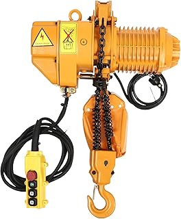 1 Ton Electric Hoist, Industrial Grade 2204Lbs Electric Chain Hoists 10ft Lift Height with Electrical Hook, Double Chain 110 Volt Electric Hoist with Remote Control for Logistics Factories Agriculture