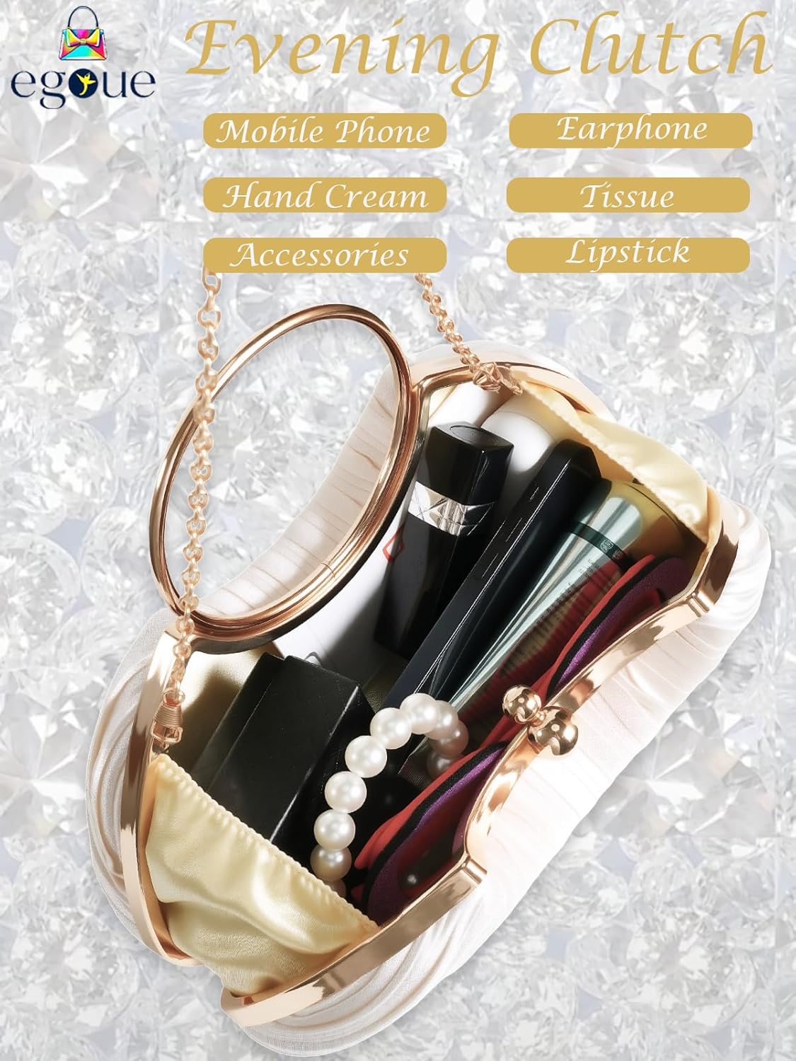 Black Clutch Purses for Women - Elegant Sparkling evening bags for Wedding Galas, Prom Nights, Cocktail Parties&Formal Events - Image 4