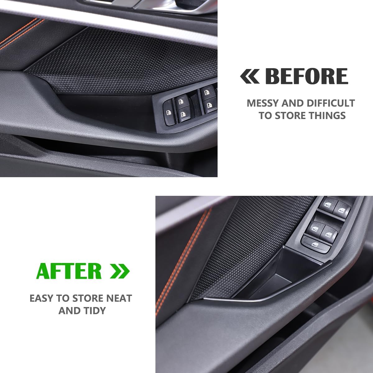 Car Door Storage Box Phone Tray Compatible with BMW 1 2 Series F40 F44 2020-2024 Armrest Phone Container Door Organizer Handle Pocket ABS Tray Insert Glove Pallet (Front Door)