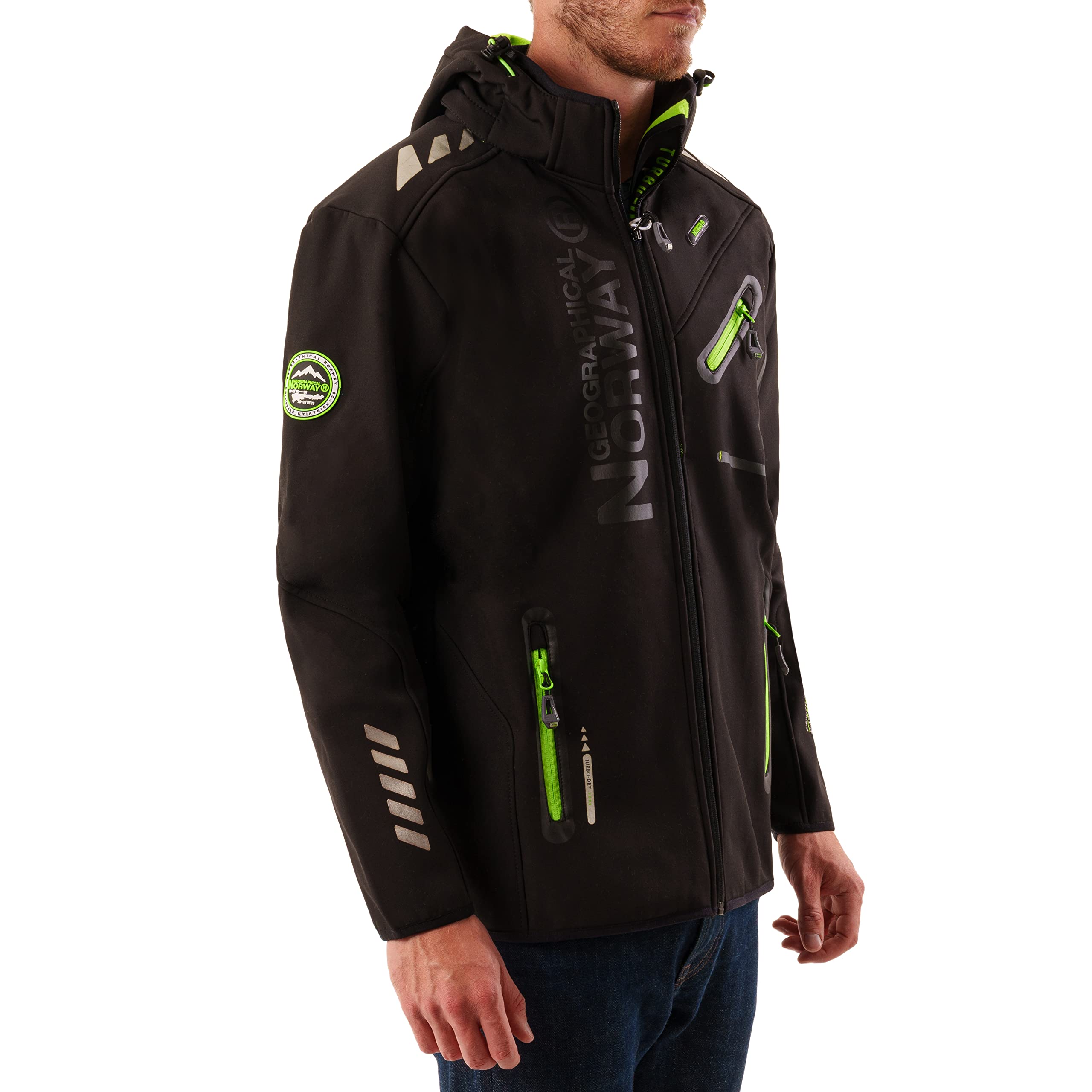 Geographical Norway ROYAUTE MEN - Chaqueta Softshell Impermeable Hombre - Capucha Transpirable Exterior - Chaqueta Cortavientos Invierno - Actividades Aire Libre ()