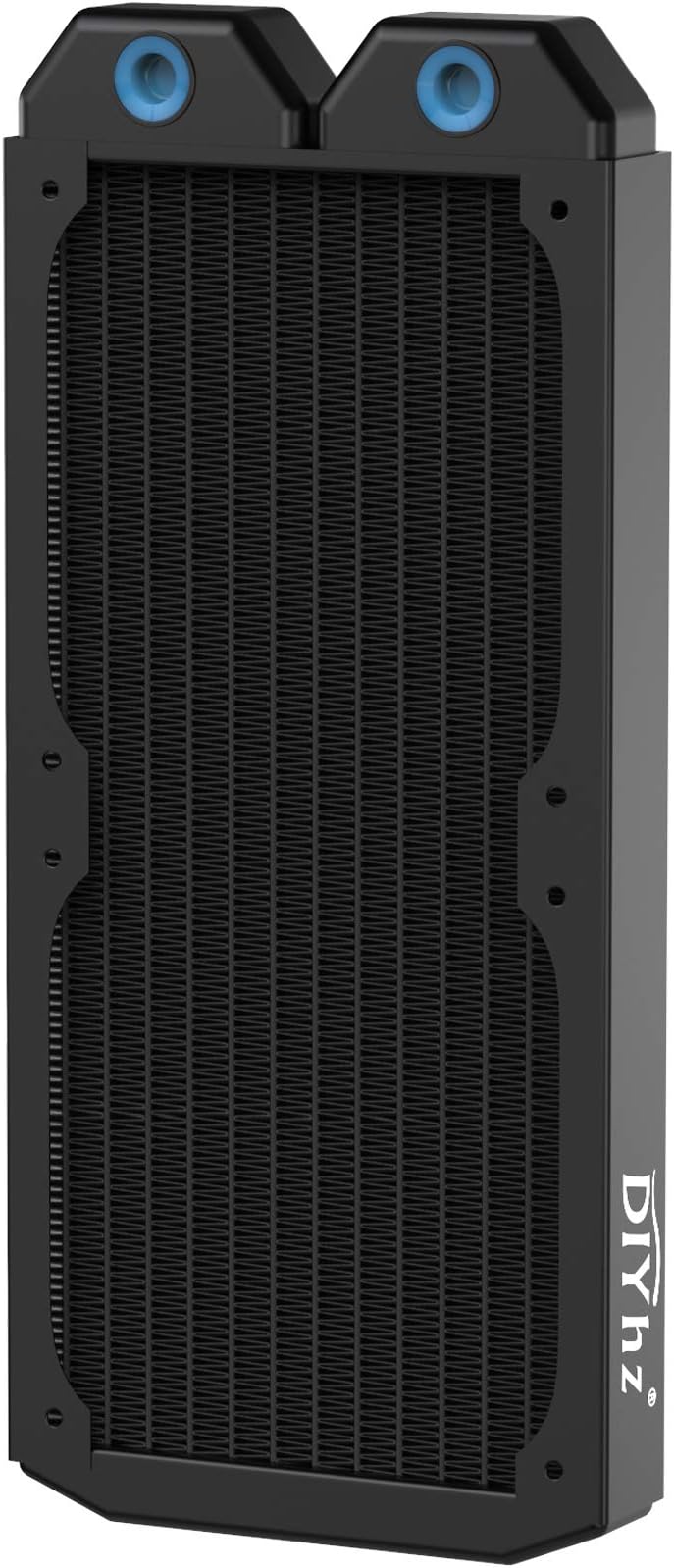 Water Cooling Computer Radiator, 12 Pipe Thick Copper Heat Exchanger Liquid Cooling Radiator G1/4 Thread Heat Row Sink 240mm for CPU PC Laser Water Cool System DC12V Black