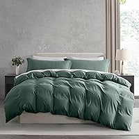 Vista 83 de Nestl Juego de funda de edredón suave de doble cepillado y cierre de botones, juego de 3 piezas: 1 funda de edredón 104 x 98 pulgadas y 2 fundas