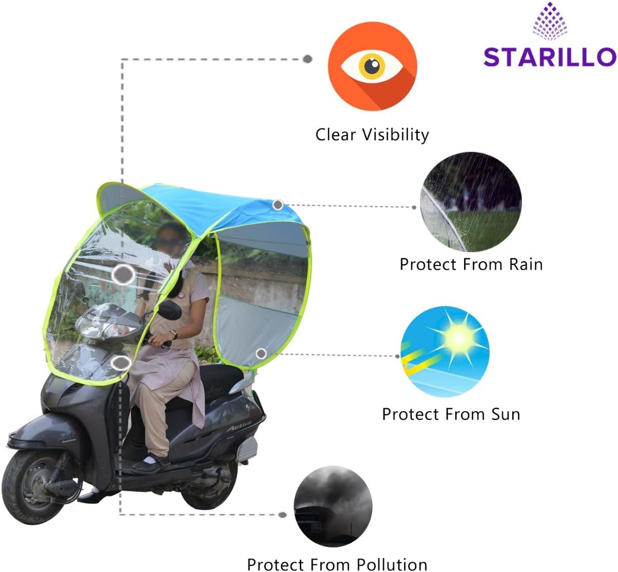 STARILLO Bike and Scooter Waterproof Umbrella
