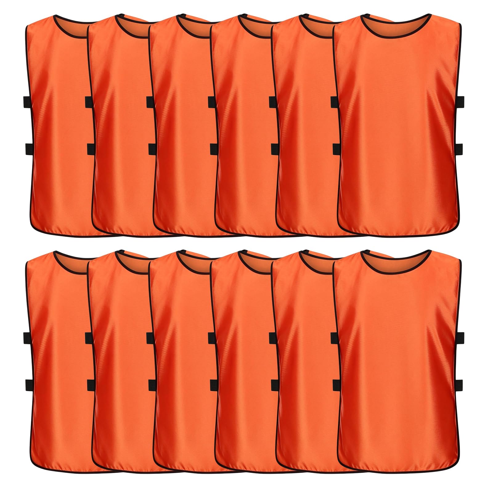 PORFOYO Set di canottiere da calcio, 12 pezzi, gilet da allenamento da calcio, senza maniche, traspirante, per principianti, ragazzi e adulti