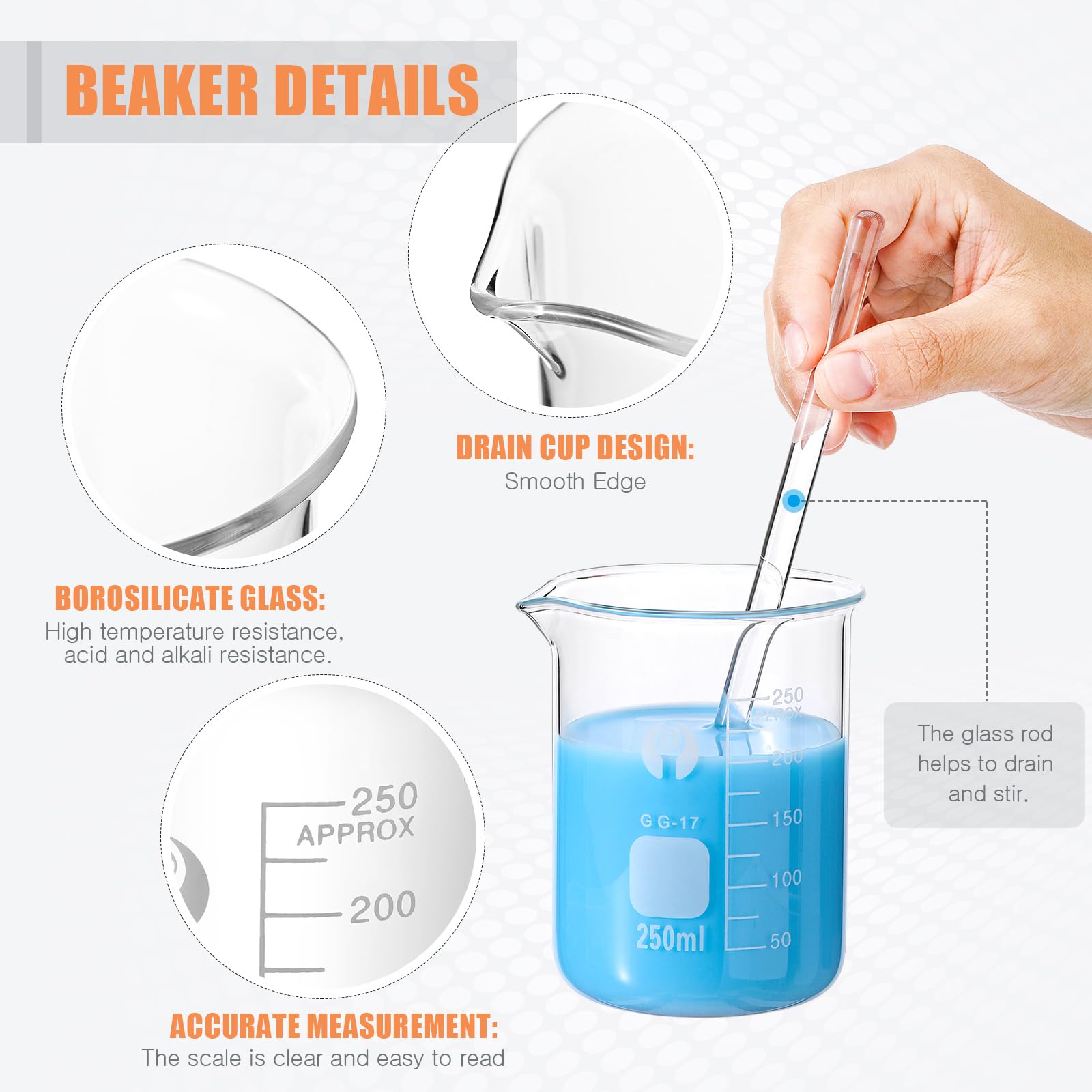 Glass Measuring Beakers & Graduated Cylinders - Feekoon -4