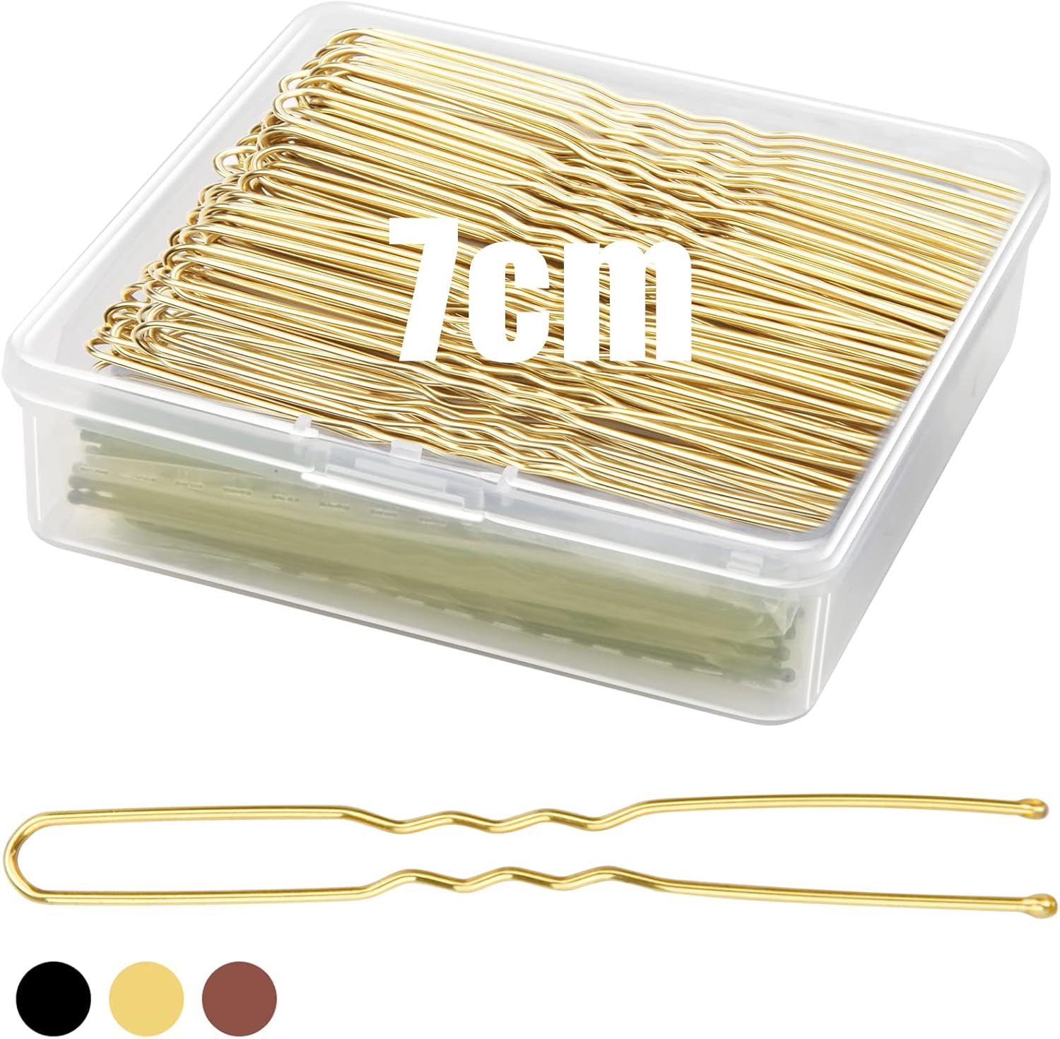 Mbsomnus 200pcs Hair Pins for Buns 7cm Bobby Pins Blonde UShaped Hair