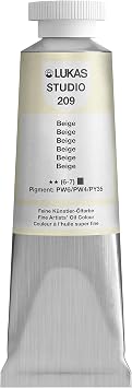 Lukas Studio Artist Oil Color Paints - High-pigment oil paint made with natural binder for artist, painting, more! - [Beige - 37 mL]