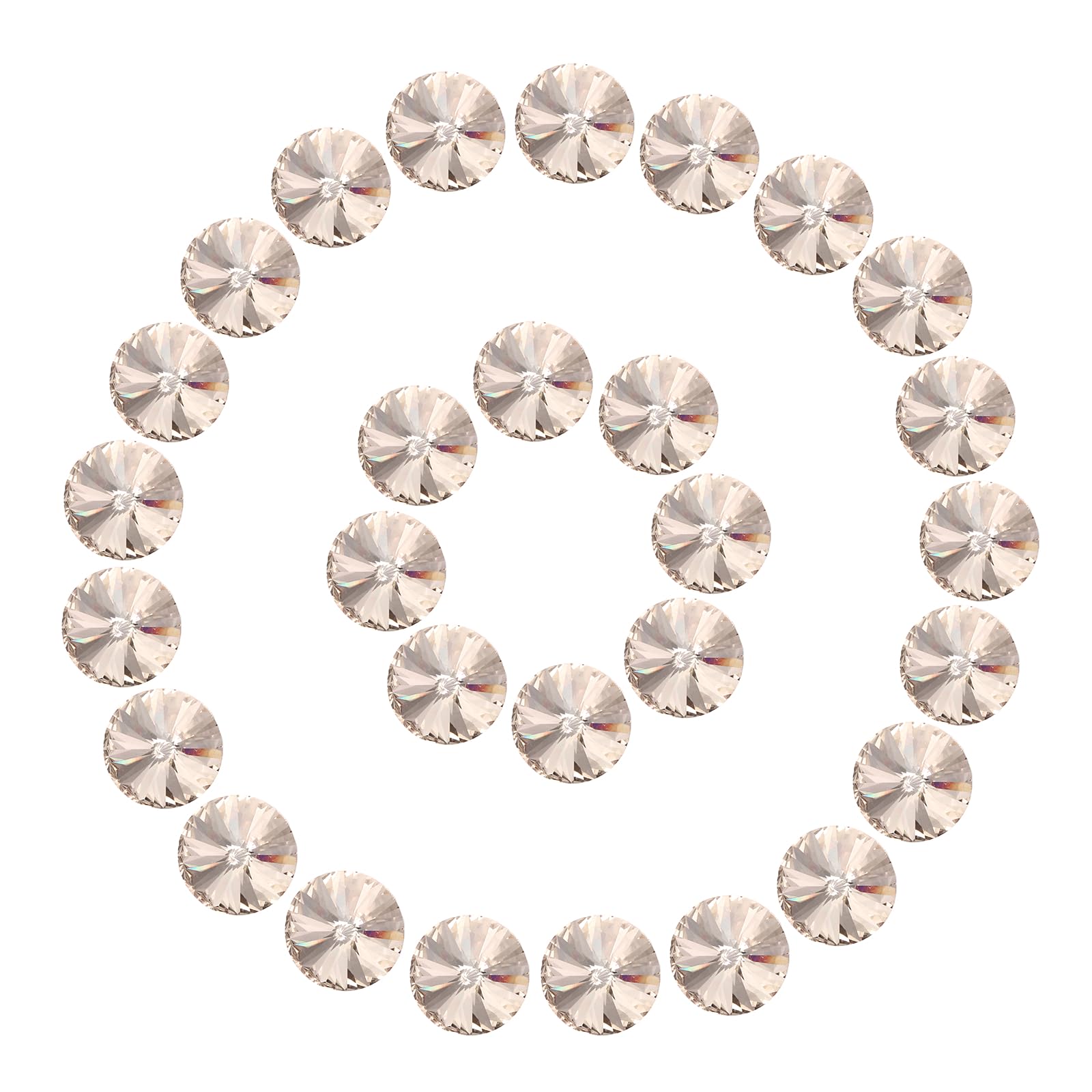 Cabochons en verre facetté vert foncé 12 mm pour la fabrication de bijoux fins