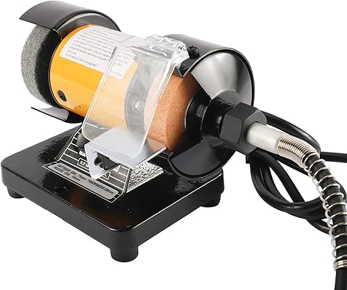 Miniatura 4 de 3" Multipurpose Mini Bench Grinder Polisher with 31" Long Flexible Shaft and Accessories, Variable Speed Dial 0-10000 RPM, 110V 150W Single Phase