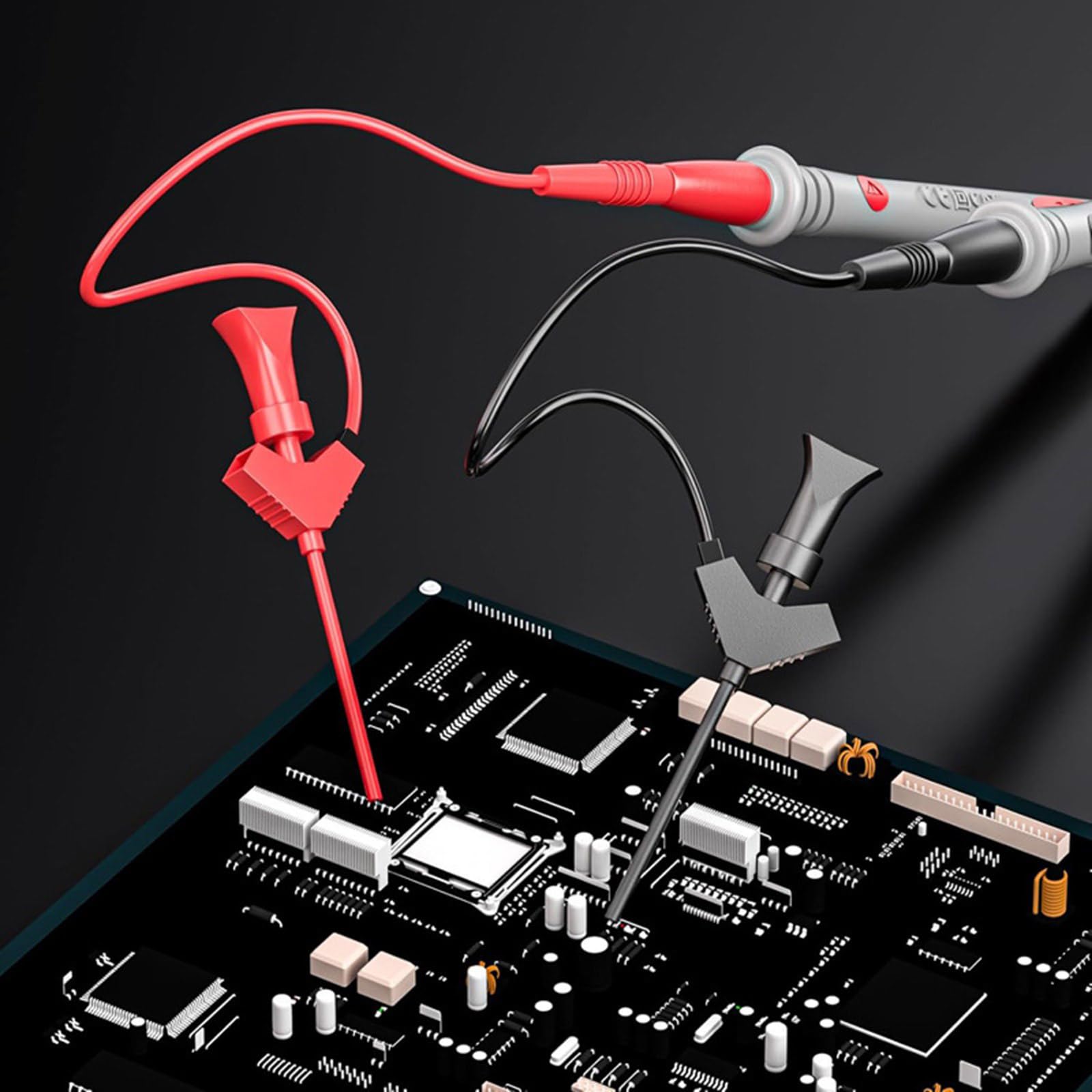 Multifunktions Multimeter, flexible Messleitungen, Silikonsonden, Krokodilklemme, Prüfhaken für digitale elektrische Diagnose, hitzebeständige Silikon Bananenleitungen