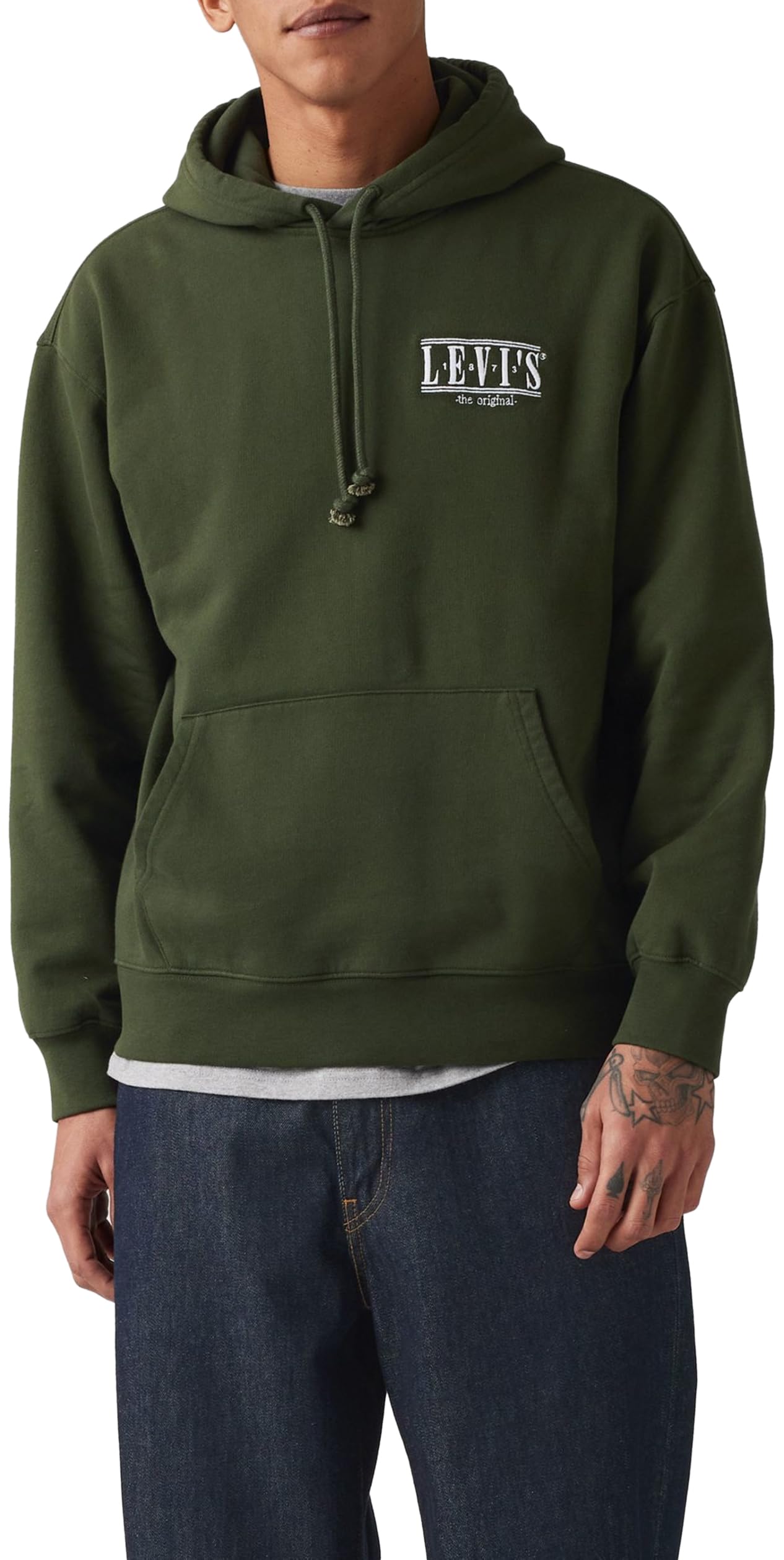 Levi's 38479-0410 Men's Sweatshirts, Serif Logo One Kombu, XL