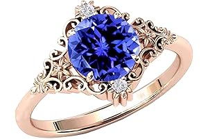 Art Deco Floral Tanzanite Engagement Ring