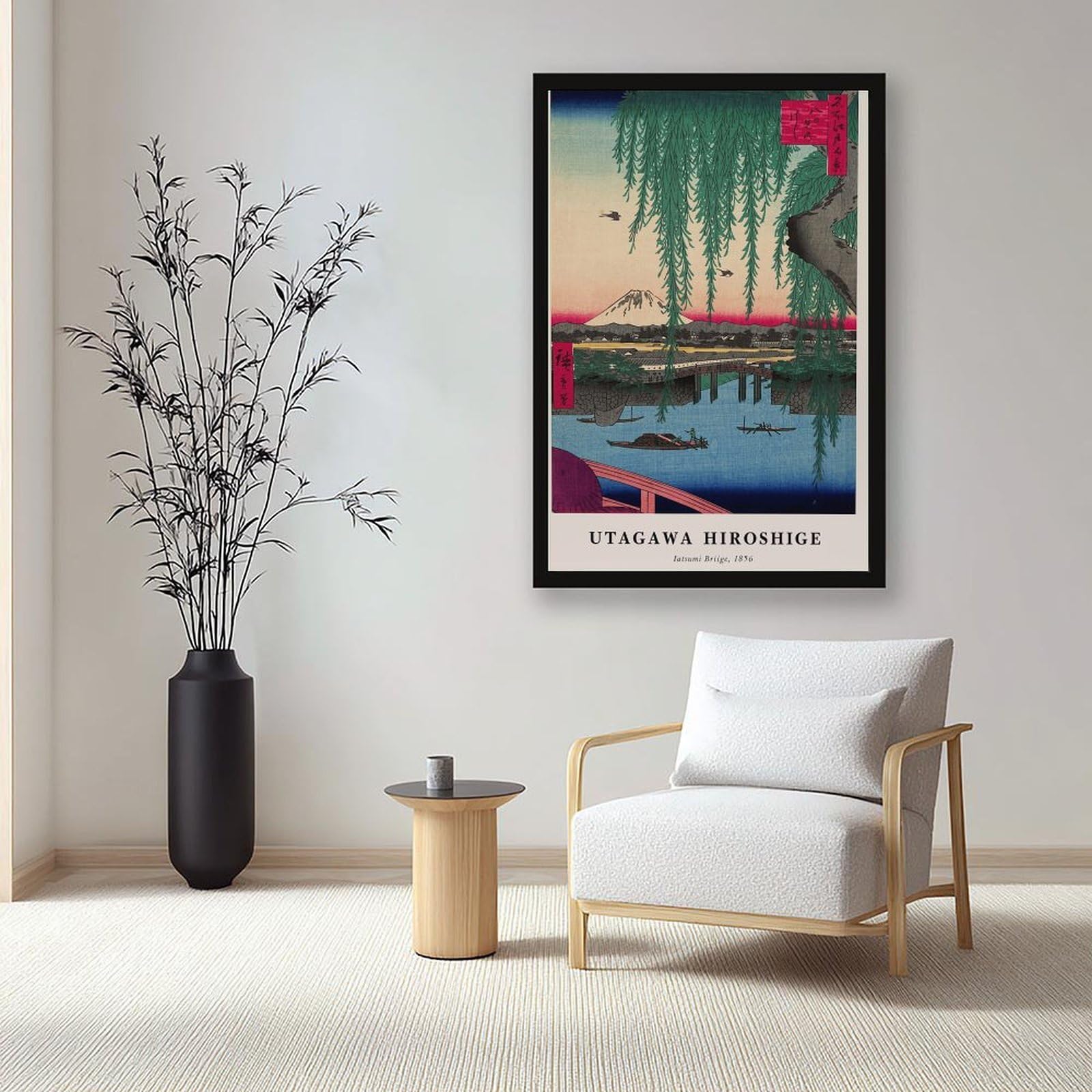 ELKPDOE Stampa di Utagawa Hiroshige, Yatsumi Bridge Poster su tela
