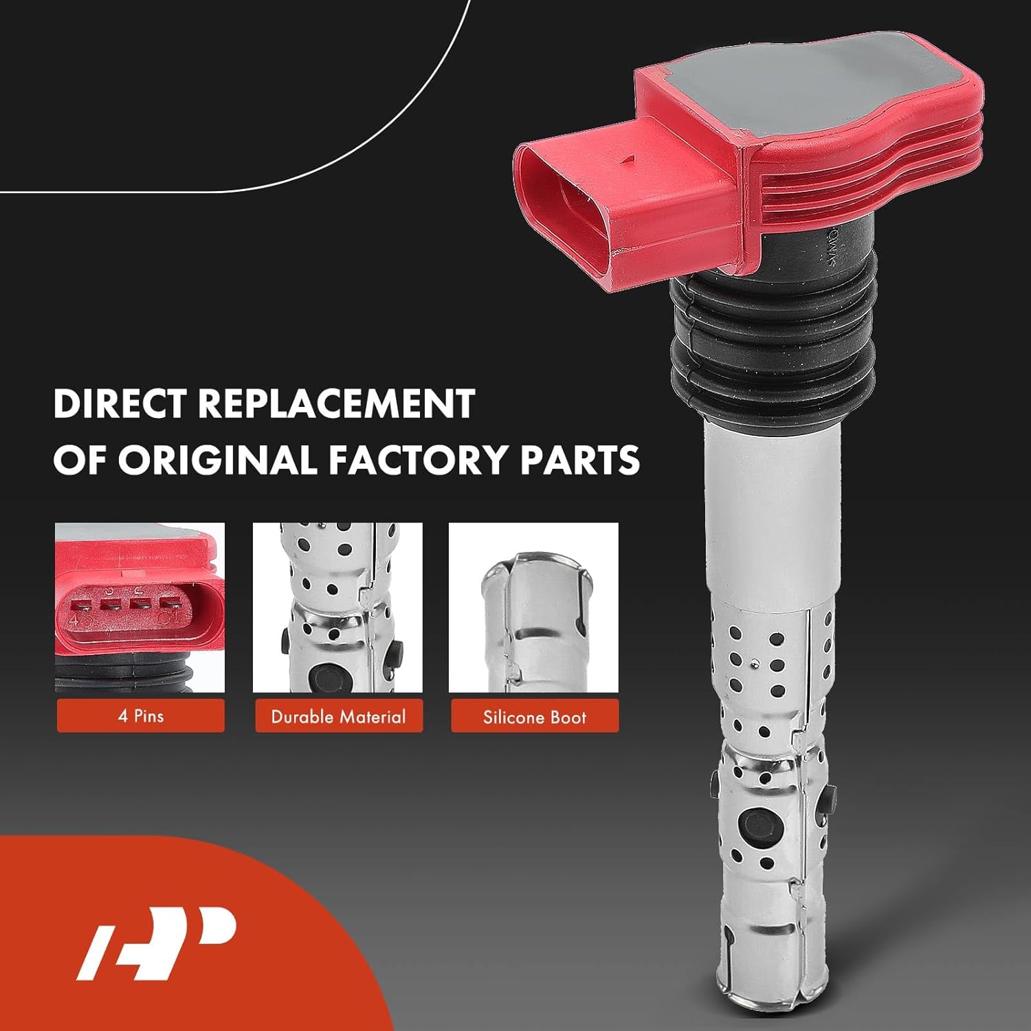 A-Premium Set of 6 Ignition Coil Pack and Iridium Spark Plugs Compatible with Audi A4 2002-2005, A4 Quattro 2002-2006, A6 2002-2003, A6 Quattro 2002 2004, 3.0L
