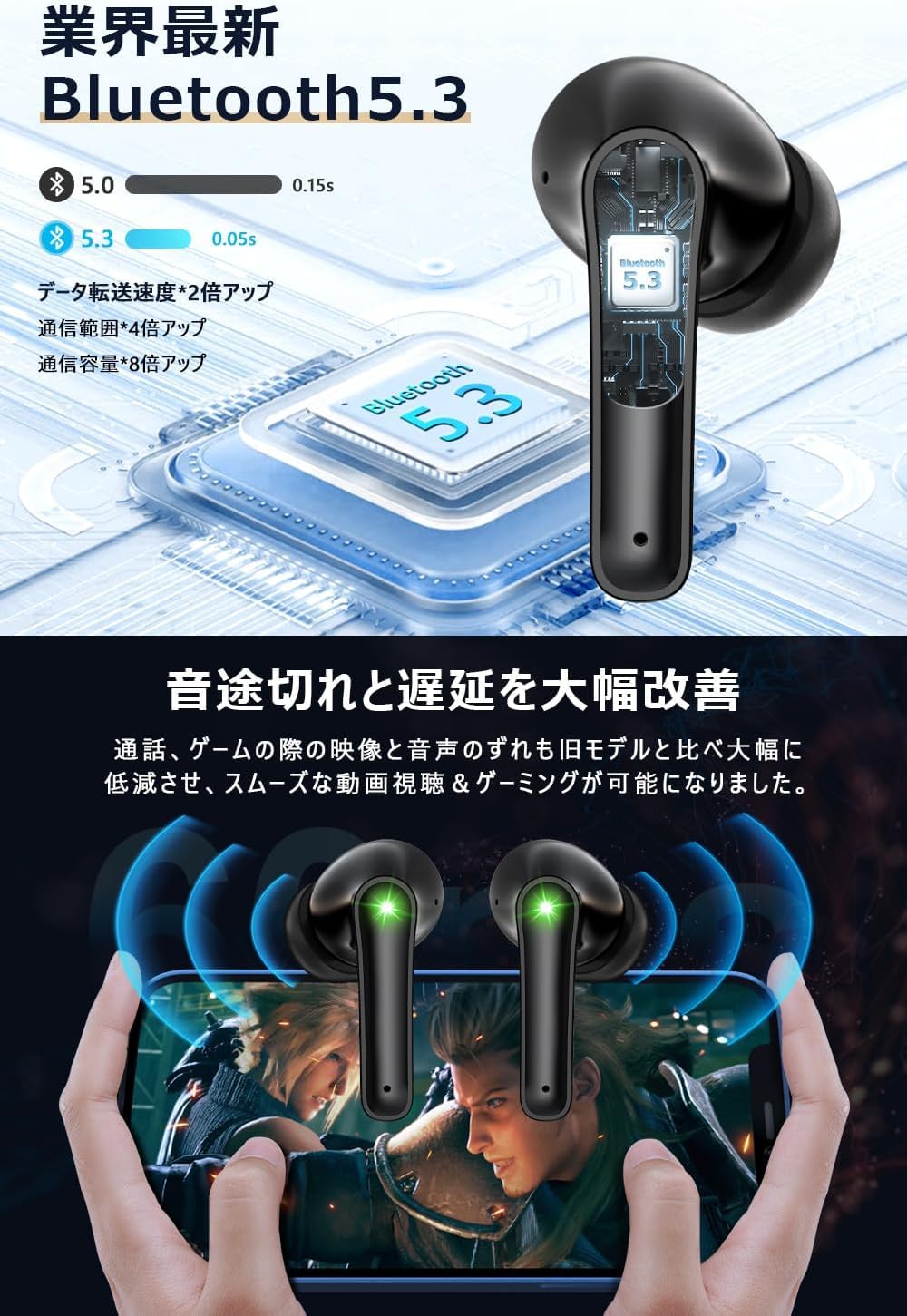 Amazon.co.jp: Bluetooth イヤホン LED バッテリー表示 ワイヤレス