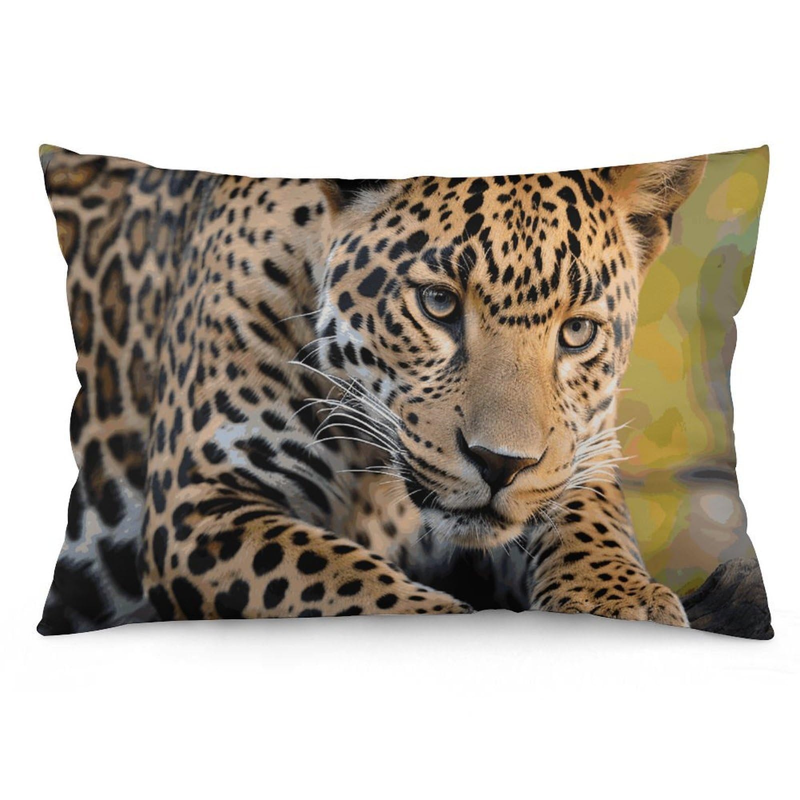 Velvet Pillowcases Standard Size 12 "x20, Ultra Soft Breathable Pillow Cases for Bed, Luxury Cozy Fuzzy Pillow Shams, Lumbar Pillow Cover, African Leopard Cushion Case Home Decor