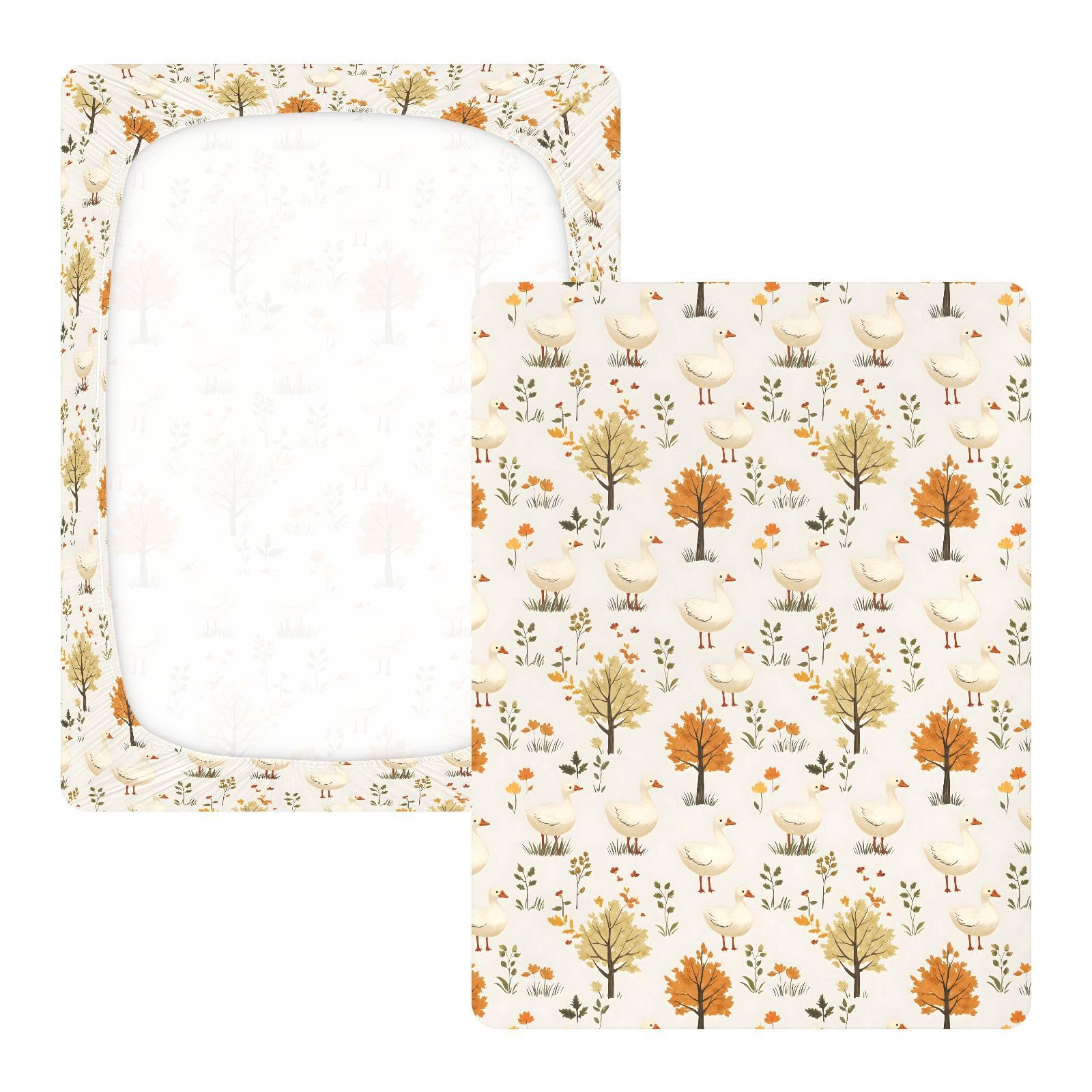 Drap-housse pour berceau de bébé Oies sur l'arbre pour garçons et filles - 71,1 x 132,1 cm