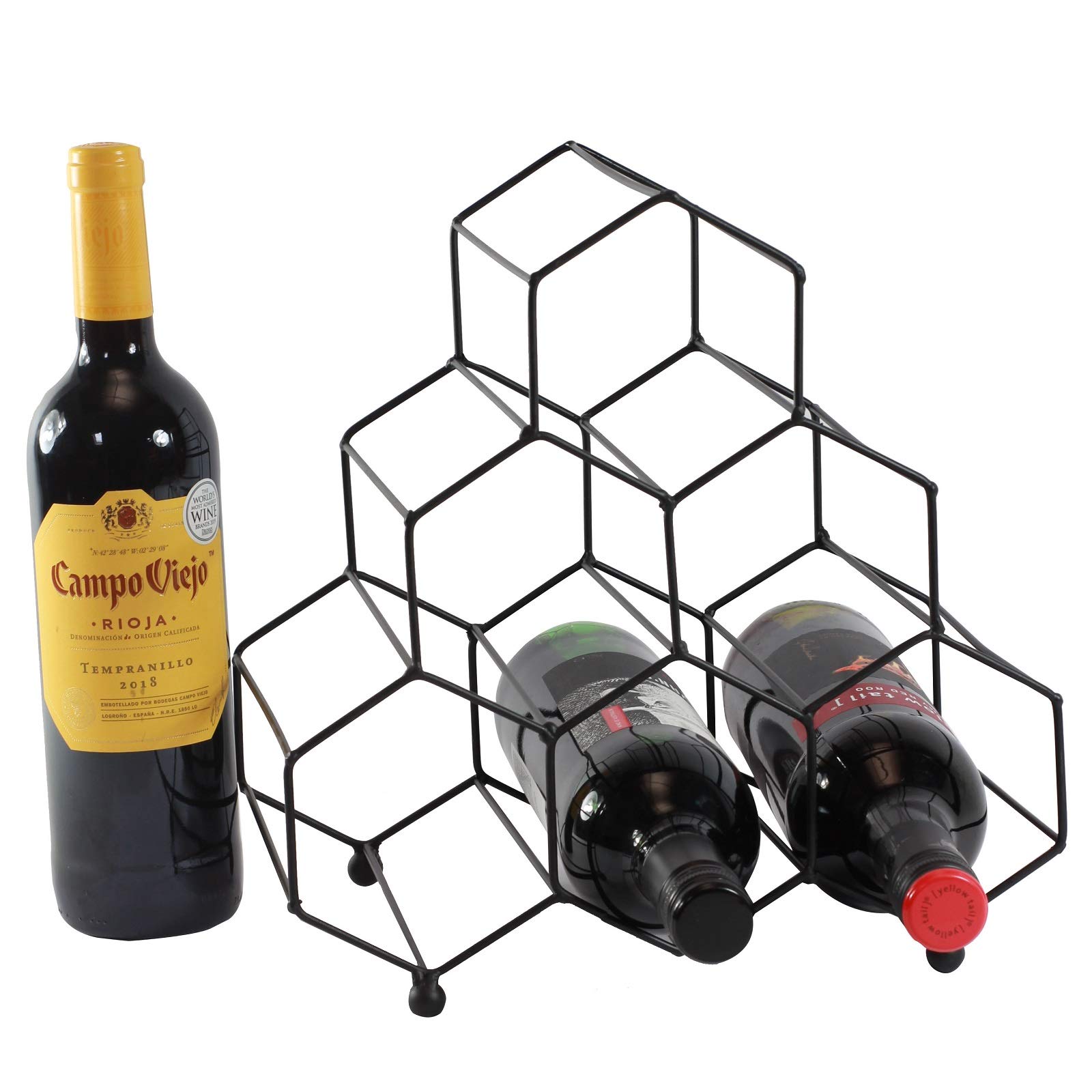 GOLDBEARUK Wine rack 6 Slots Black Metal
