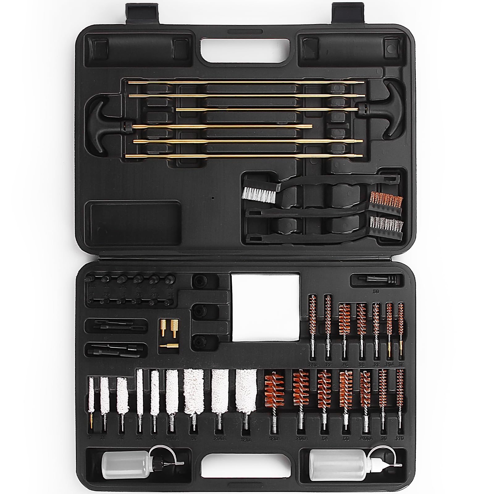 Gun Cleaning Kit Universal for Guns,Handgun Cleaning Kit with Hard Shell,Gun Cleaning Supplies with Brass Rods, Brushes, Oil Bottle Gun Accessories for Men