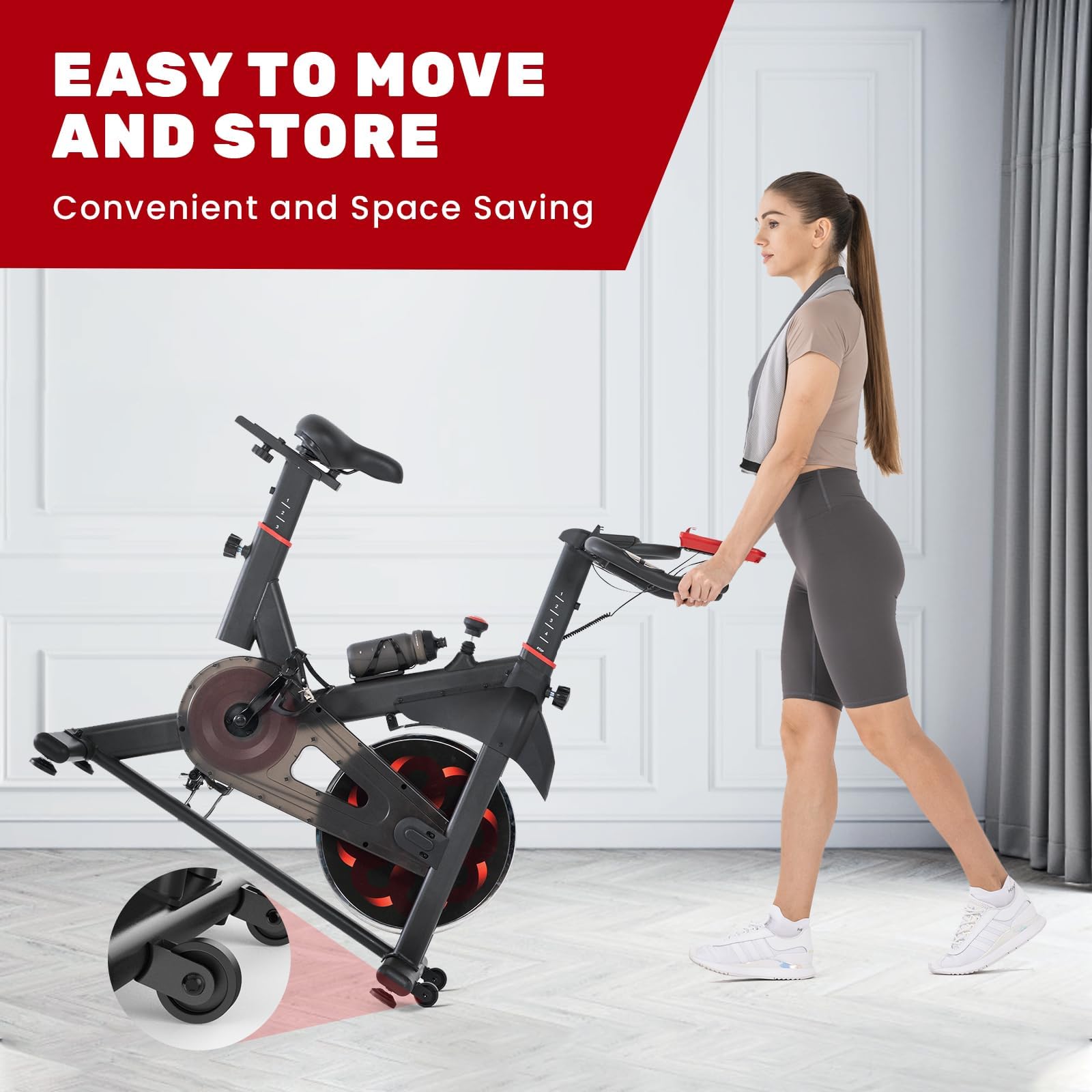 Cyclette Magnetica, Ciclismo Fitness Interno Silenzioso con Resistenza Regolabile, Display LCD, Supporto Tablet, Sella Confortevole, Capacità 150 kg